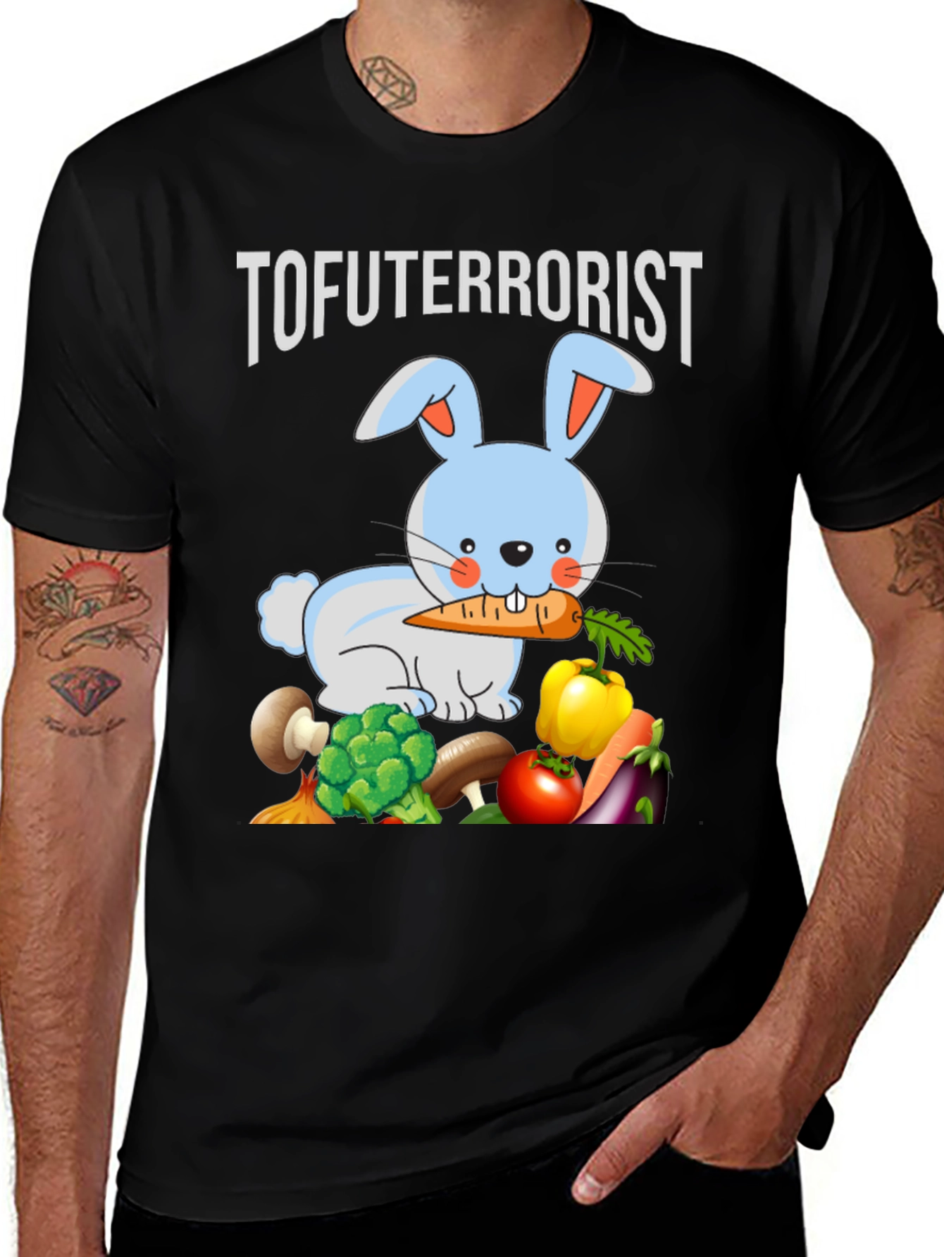 Variant 2 of Tofuterrorist Vegan Bunny T-Shirt