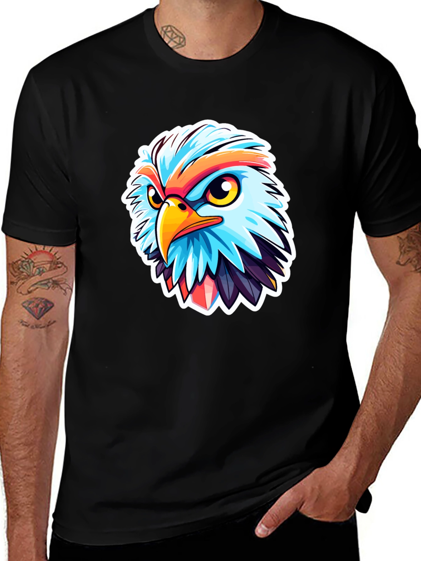 Variant 19 of Cool Eagle Graphic Black T-Shirt