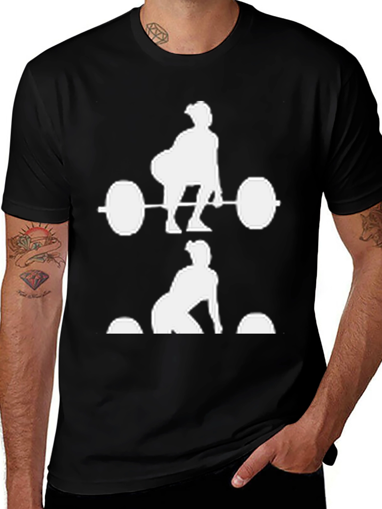Variant 27 of Weightlifting Silhouette Black T-Shirt