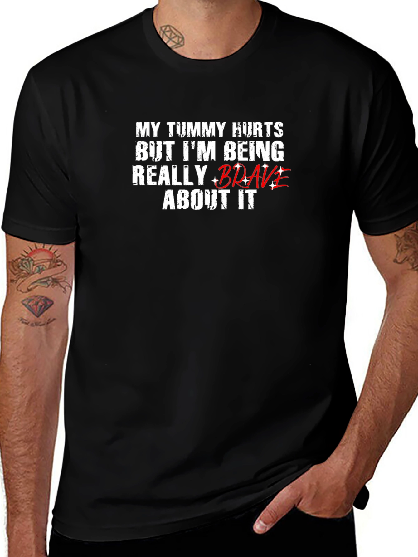 Variant 8 of Funny Tummy Hurts Brave Graphic Tee