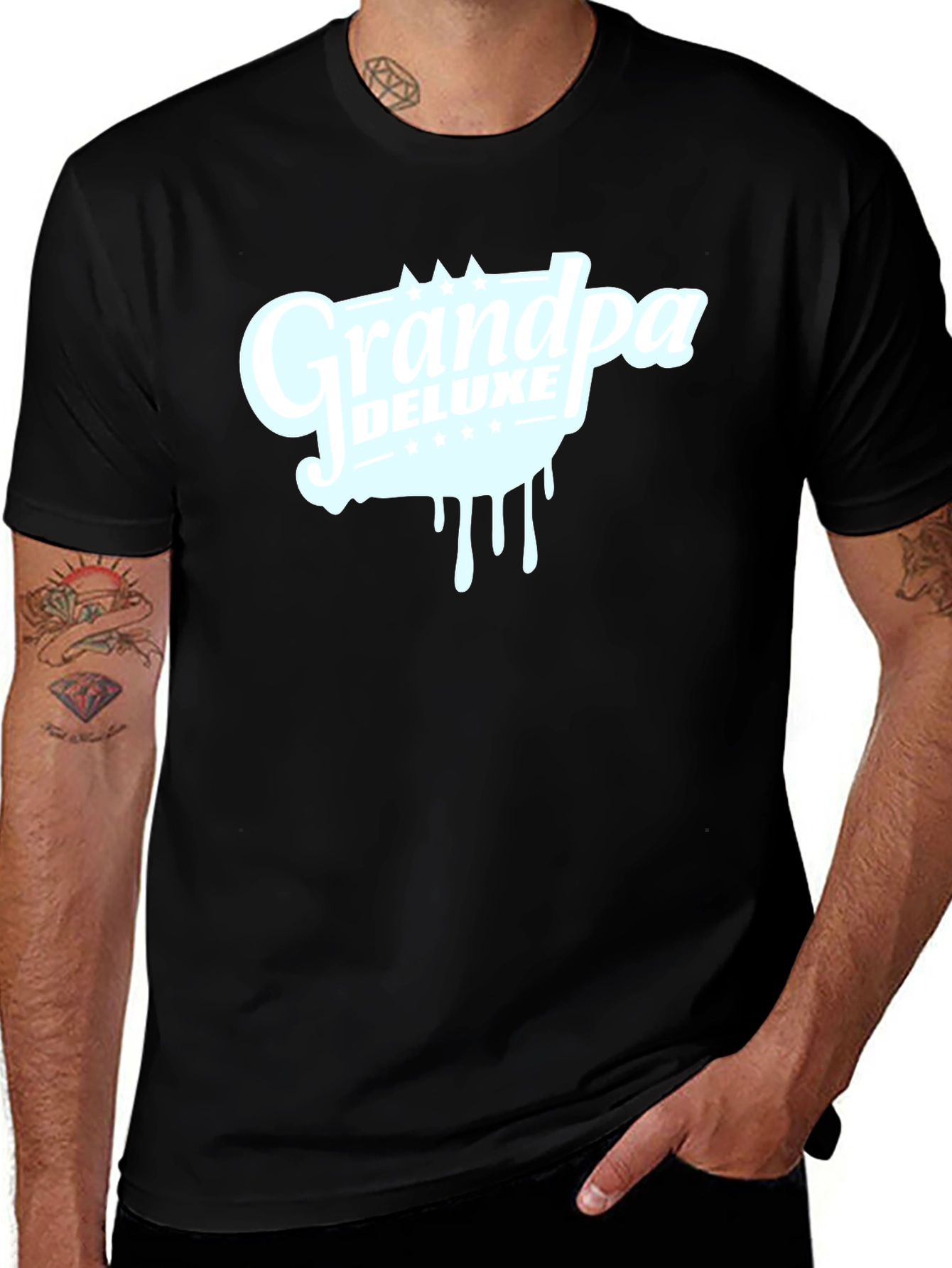 Variant 21 of Grandpa Deluxe Graphic T-Shirt - Black