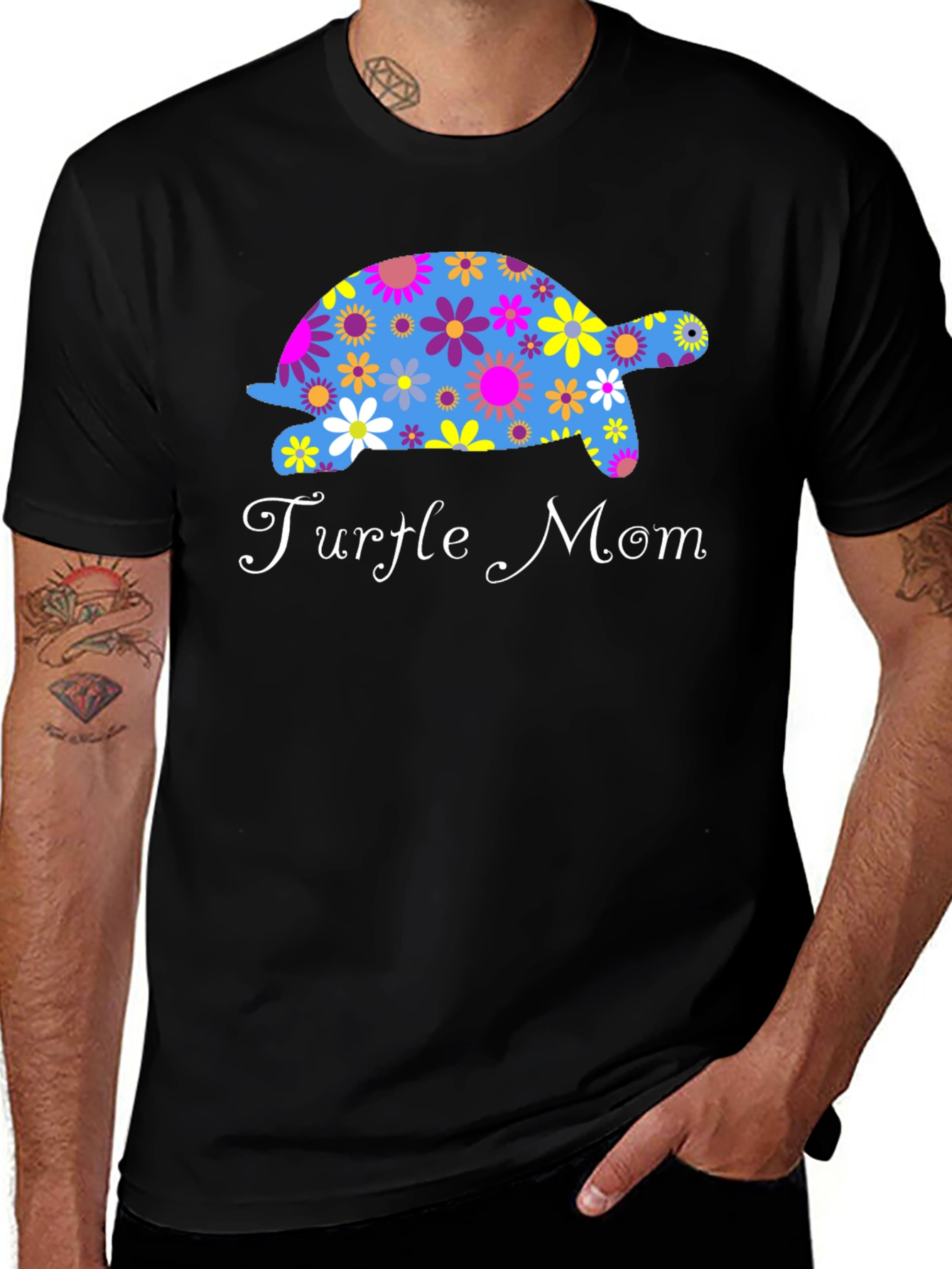Variant 28 of Turtle Mom Floral Graphic T-Shirt
