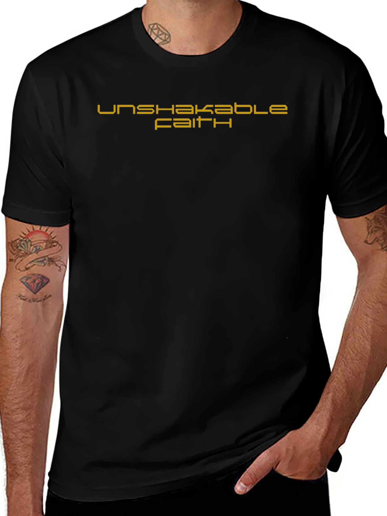 Variant 24 of Unshakable Faith Black Graphic Tee