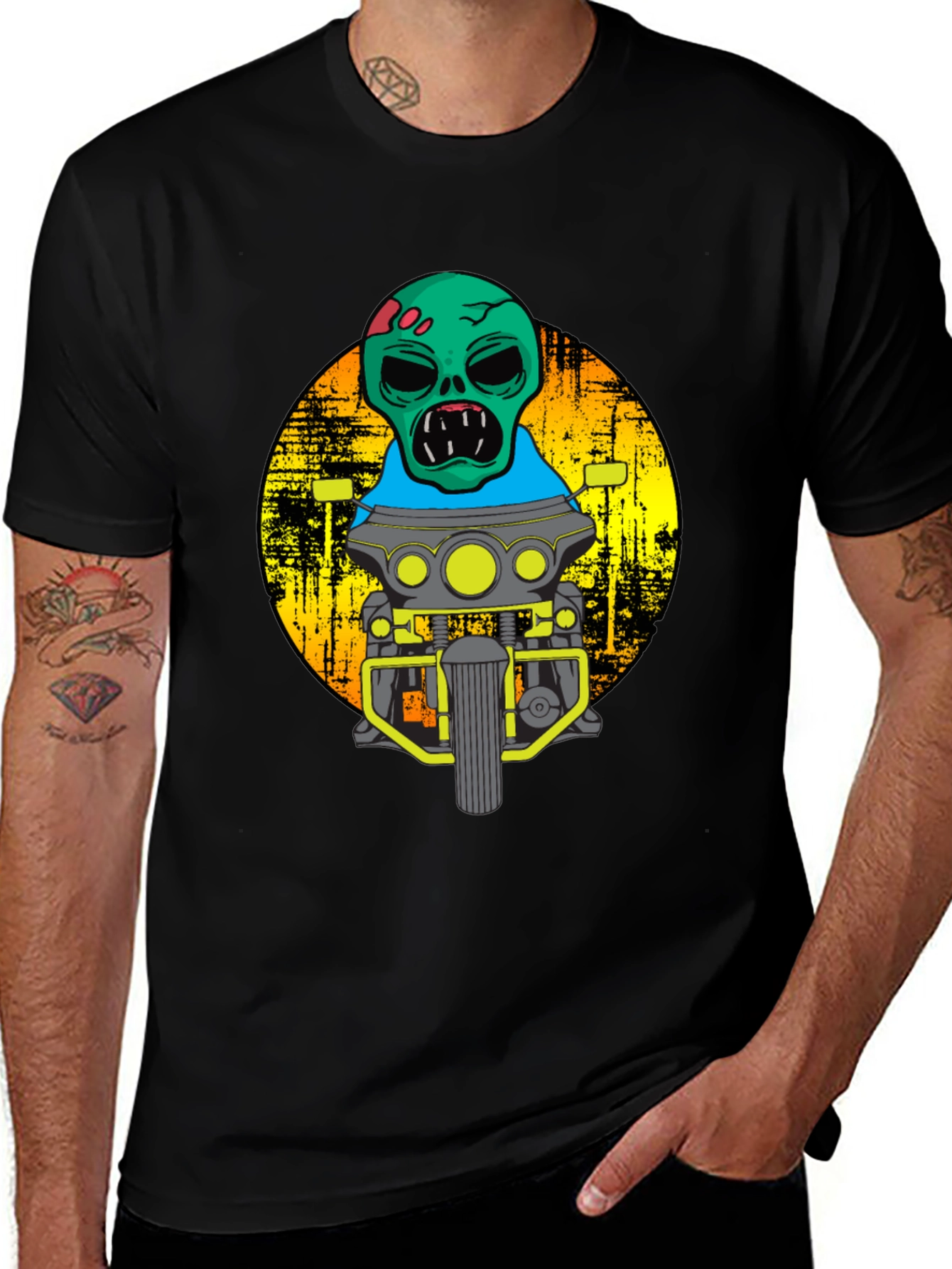 Variant 20 of Zombie Biker T-Shirt - Cool Motorcycle Graphic Tee