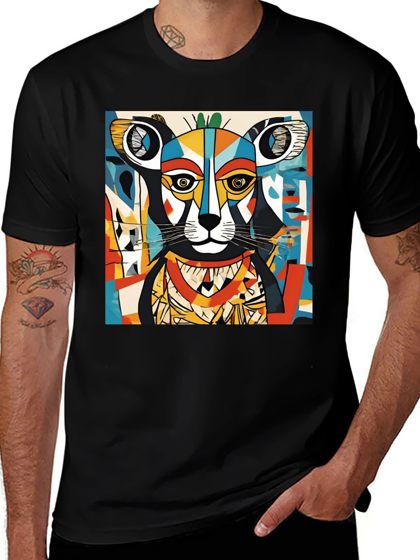 Variant 6 of Abstract Animal Graphic Tee - Modern Art Shirt