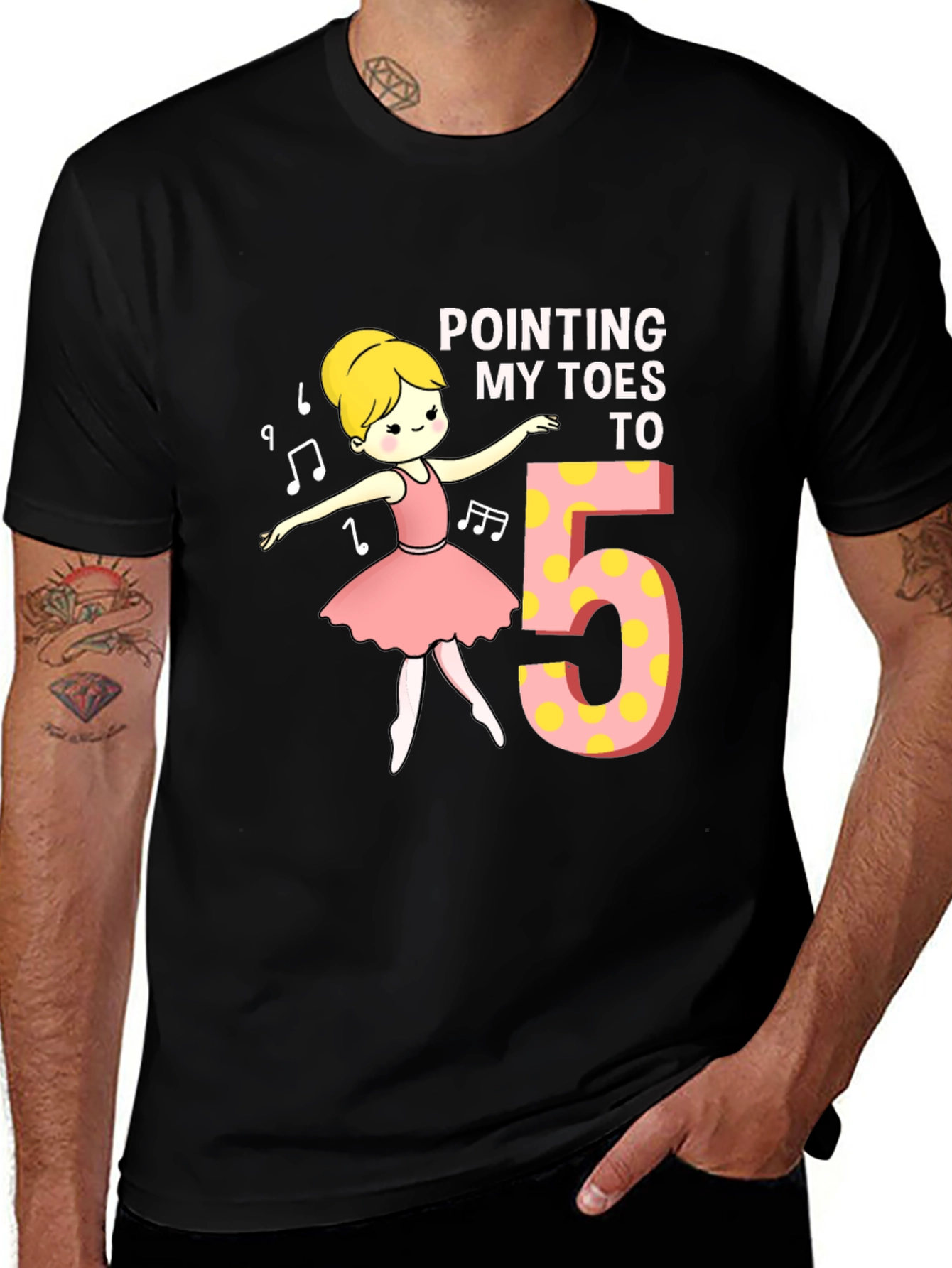 Variant 29 of Ballet Birthday Girl T-Shirt - Pointing My Toes To 5