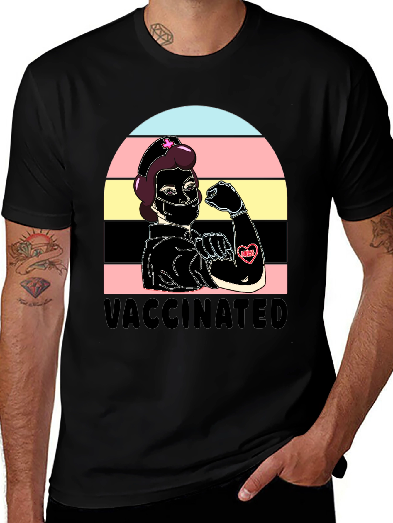 Variant 21 of Vaccinated Nurse Graphic Tee