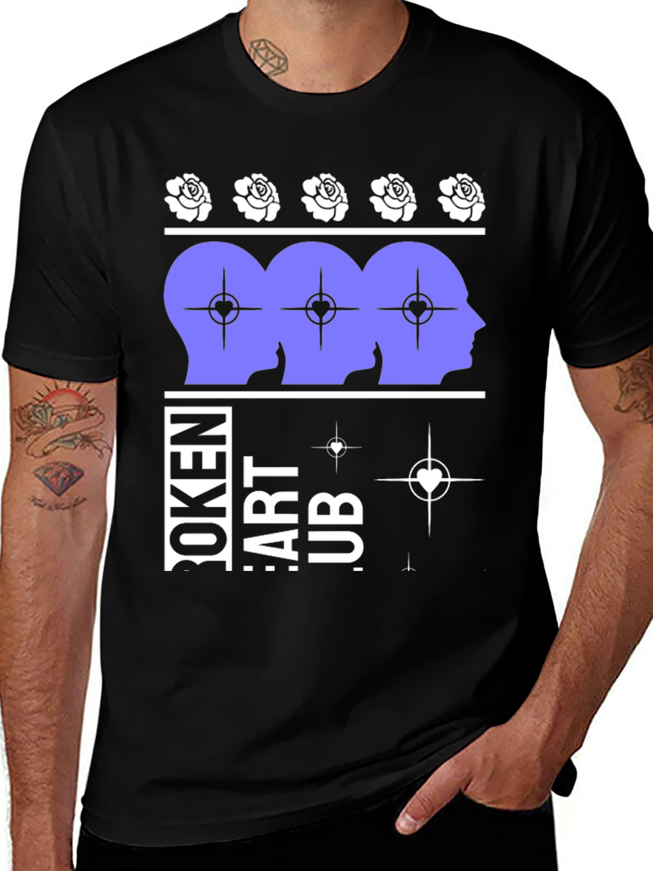 Variant 8 of Broken Heart Club Graphic Tee - Unique Design