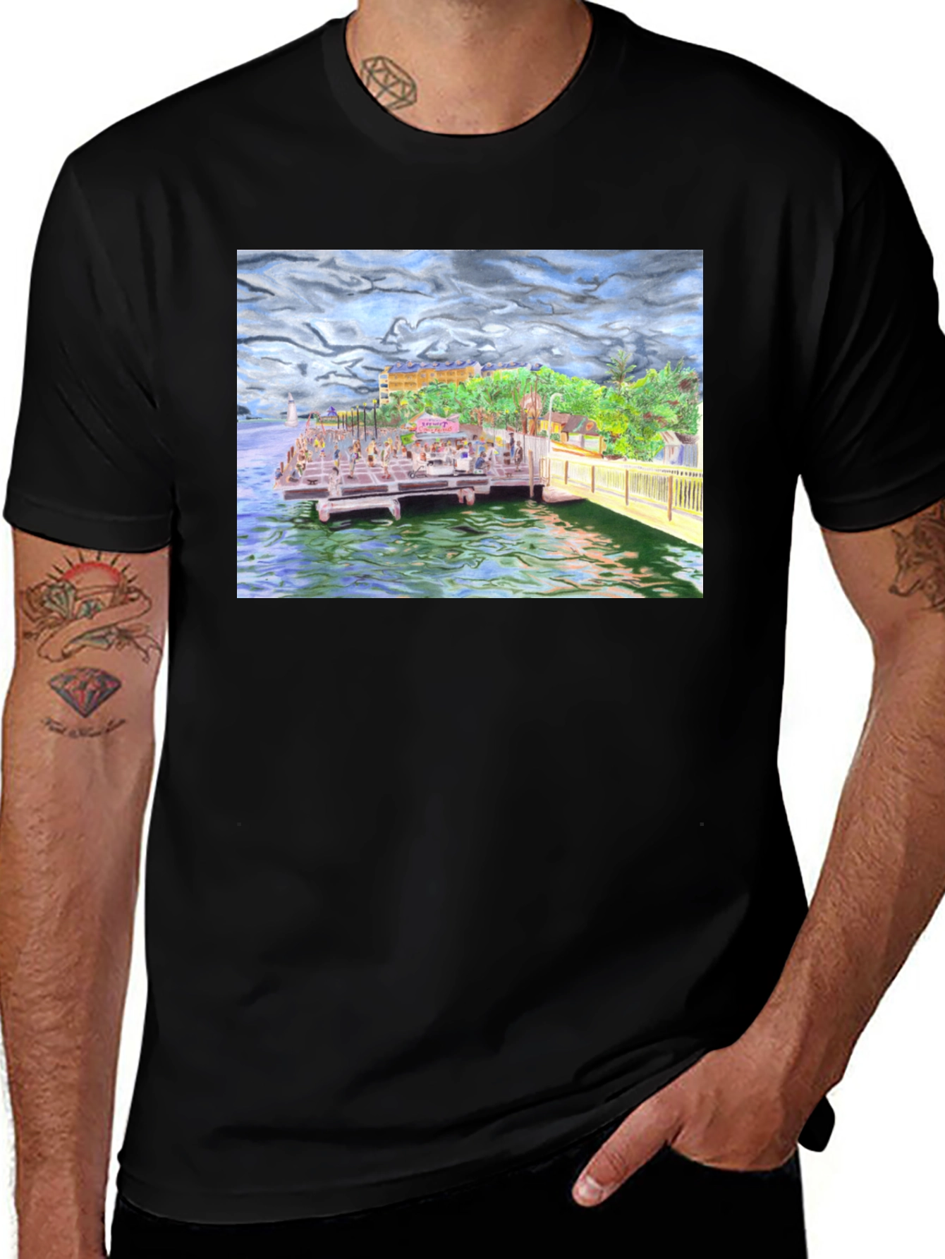 Variant 26 of Dockside Bar T-Shirt - Relaxed Island Vibes