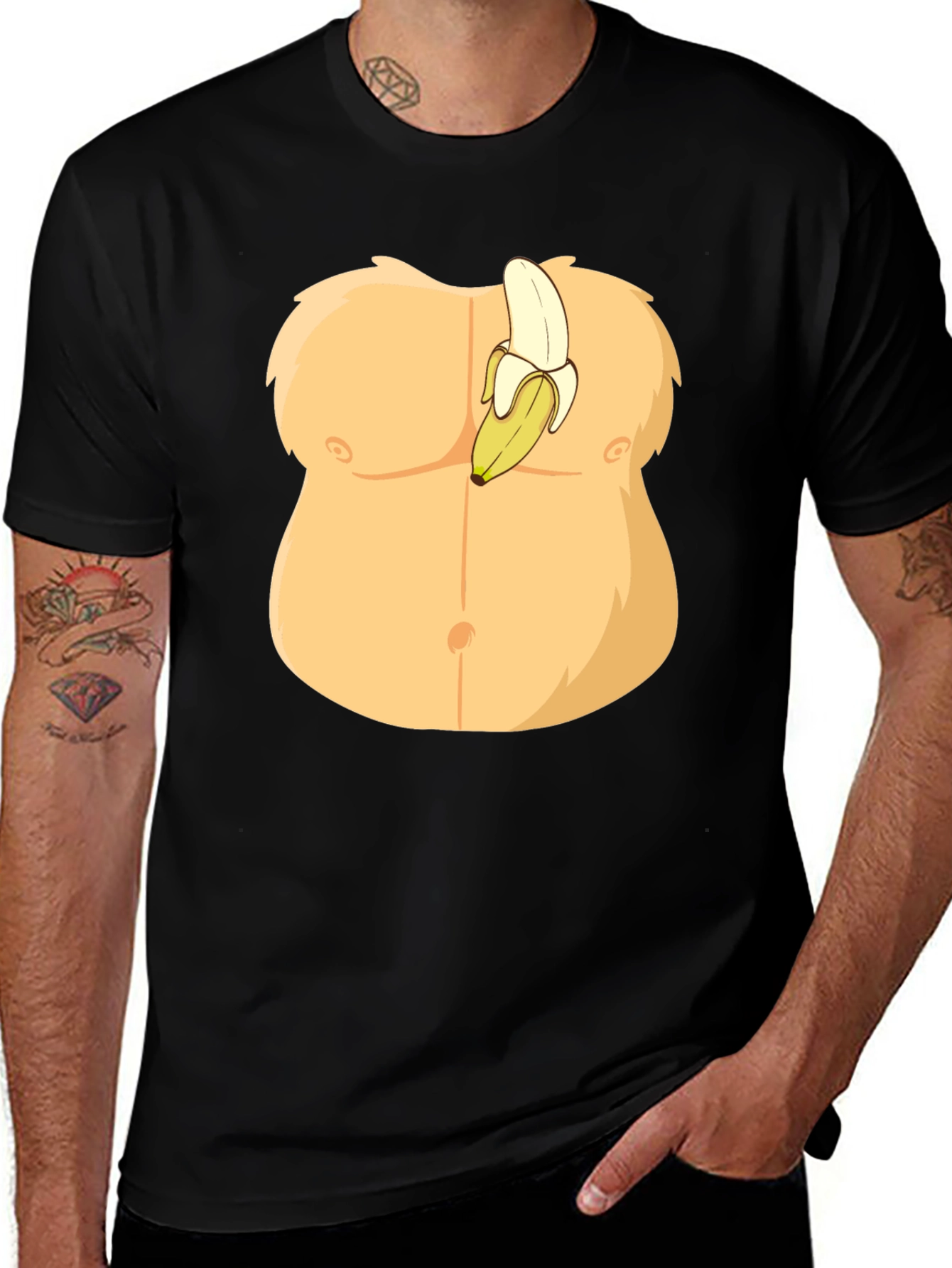 Variant 4 of Funny Banana Abs Graphic T-Shirt