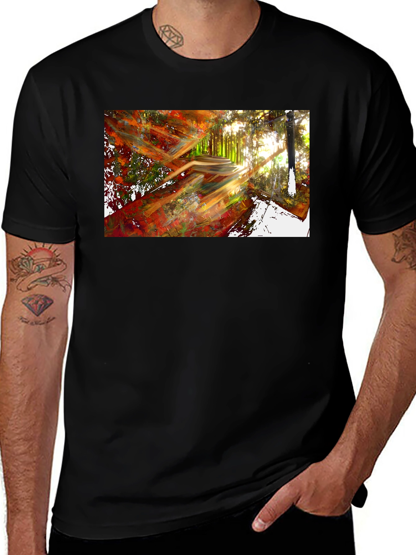 Variant 12 of Nature's Path T-Shirt - Artistic Forest Design