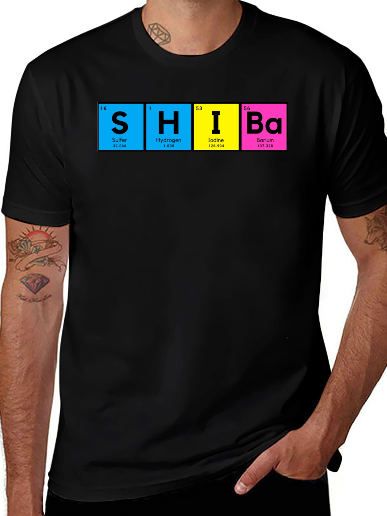 Variant 10 of SHIBA Periodic Elements Funny Science T-Shirt
