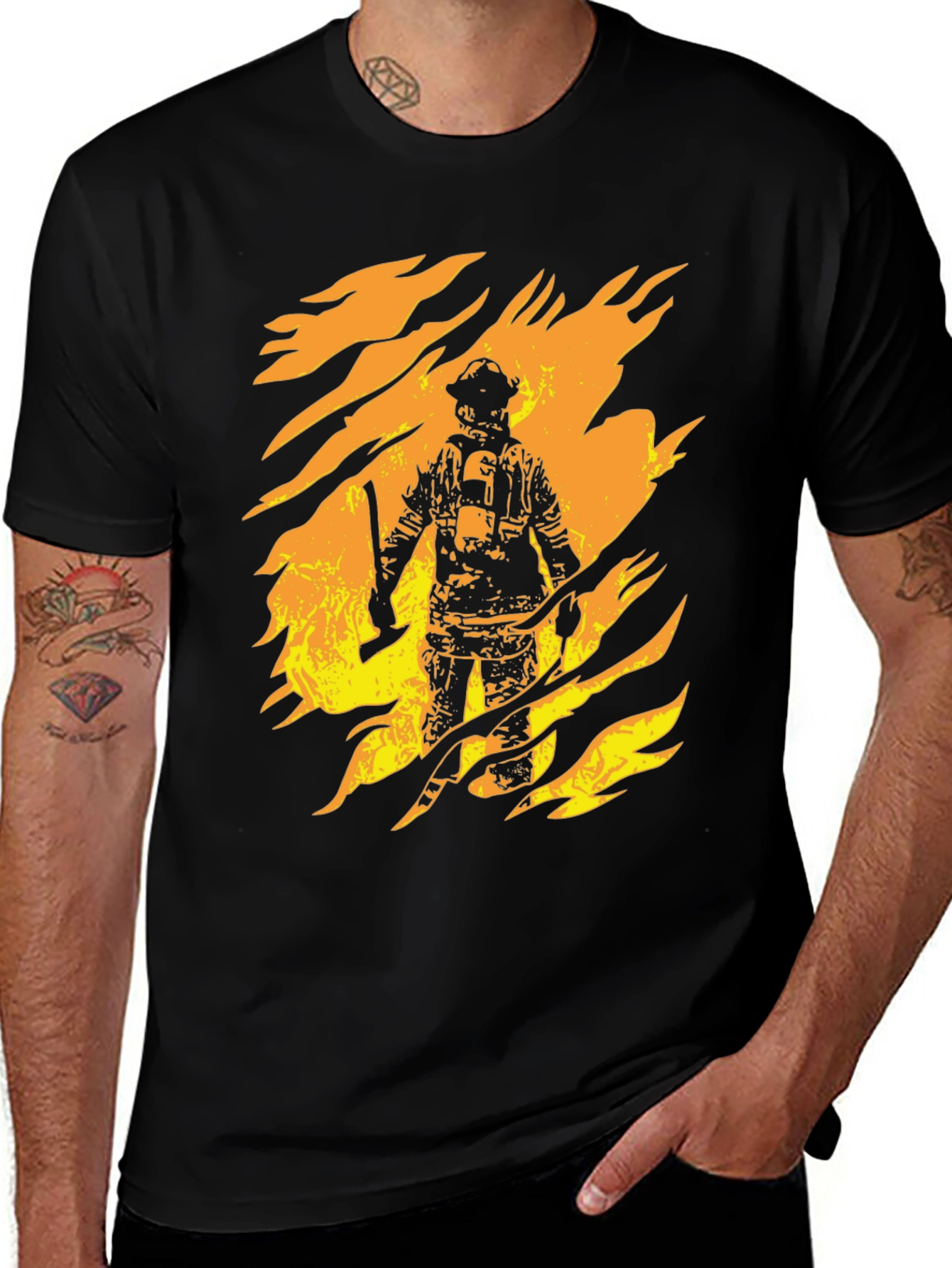 Variant 10 of Firefighter Graphic Print T-Shirt