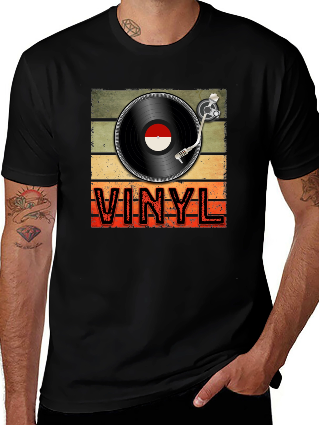 Variant 19 of Retro Vinyl Record Player Graphic T-Shirt