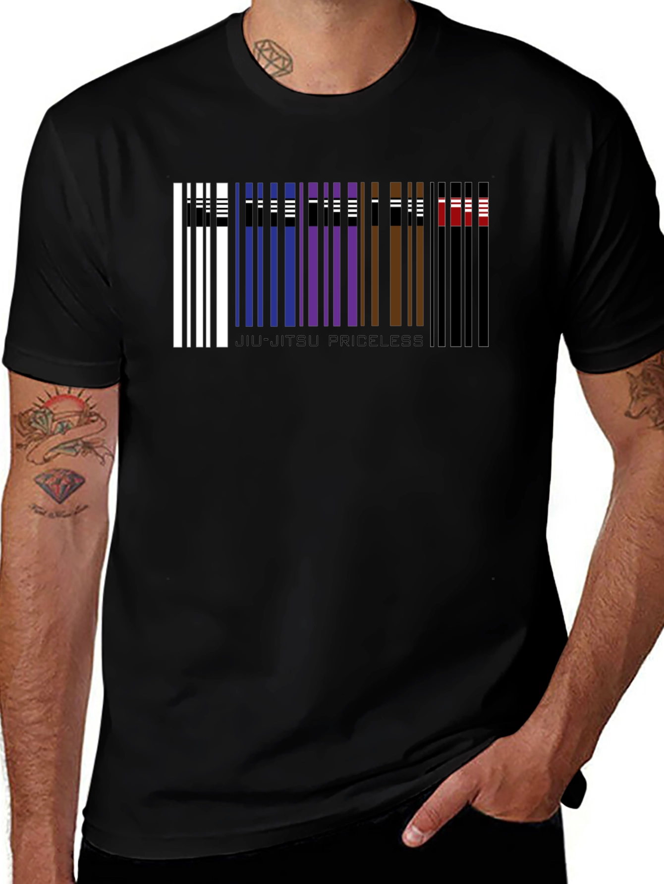 Jiu-Jitsu Belt Barcode T-Shirt - Priceless Martial Arts Tee