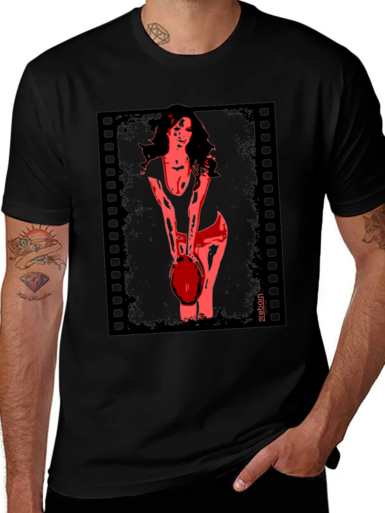 Variant 13 of Graphic Print T-Shirt - Retro Film Noir Tee