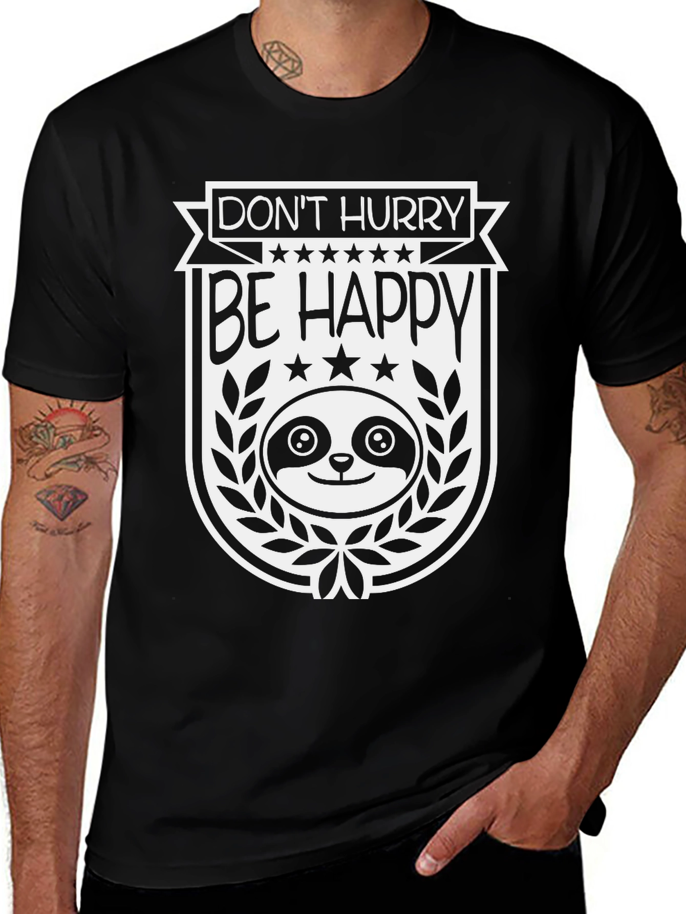 Variant 15 of Don't Hurry Be Happy Sloth T-Shirt