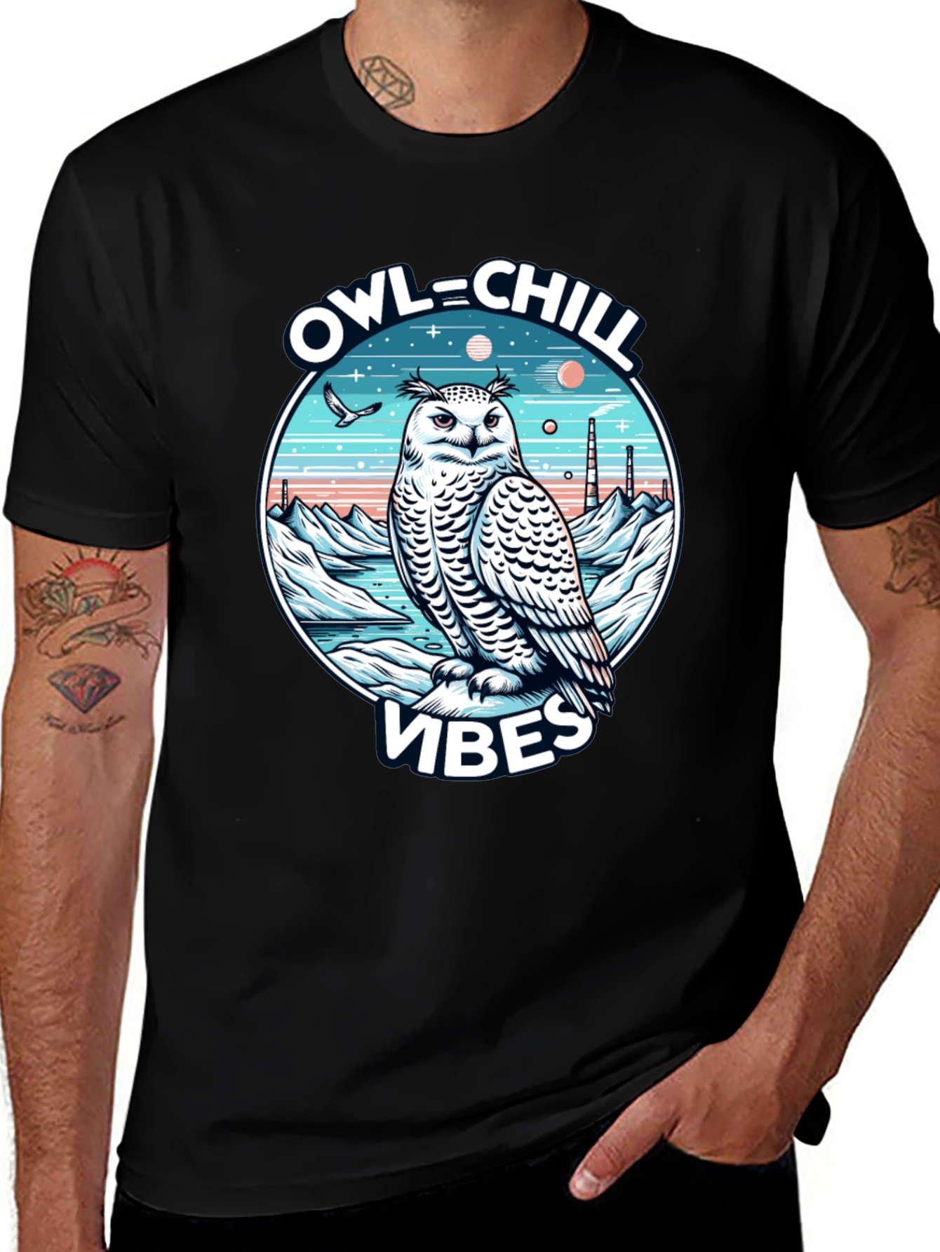 Variant 14 of Owl Chill Vibes Graphic T-Shirt