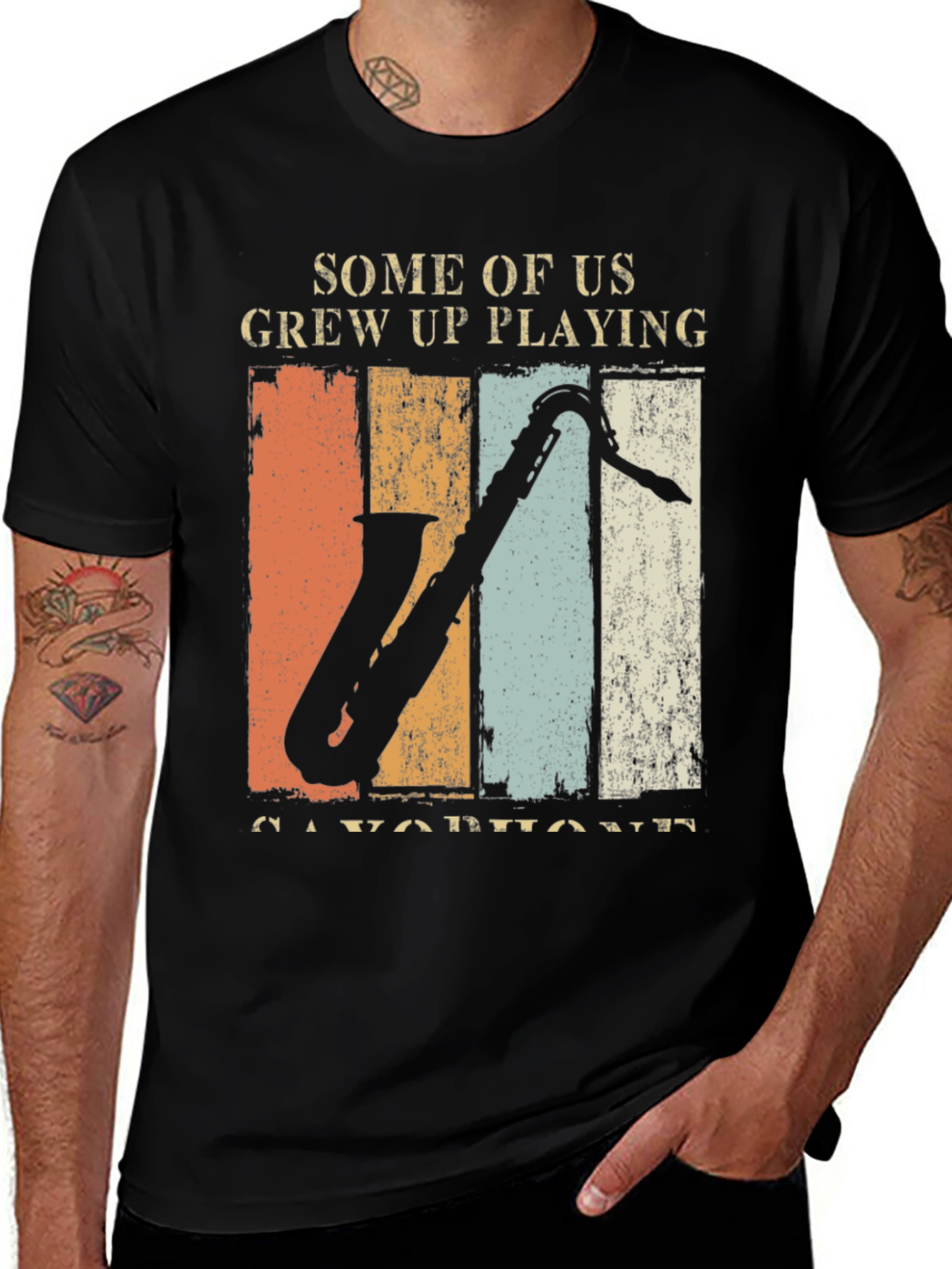 Variant 20 of Saxophone Player Tee - Vintage Style Music Shirt