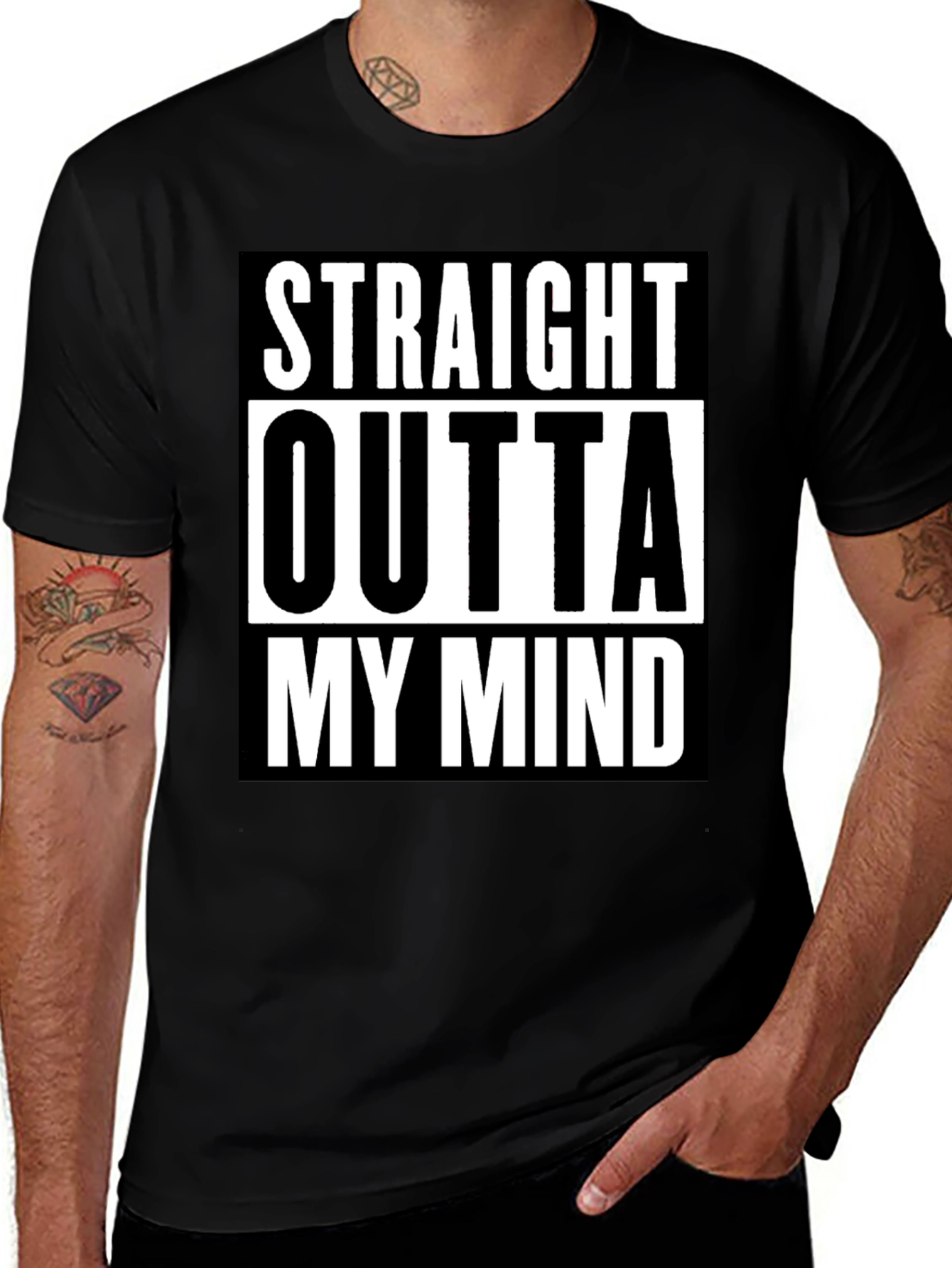 Variant 15 of Straight Outta My Mind Black T-Shirt