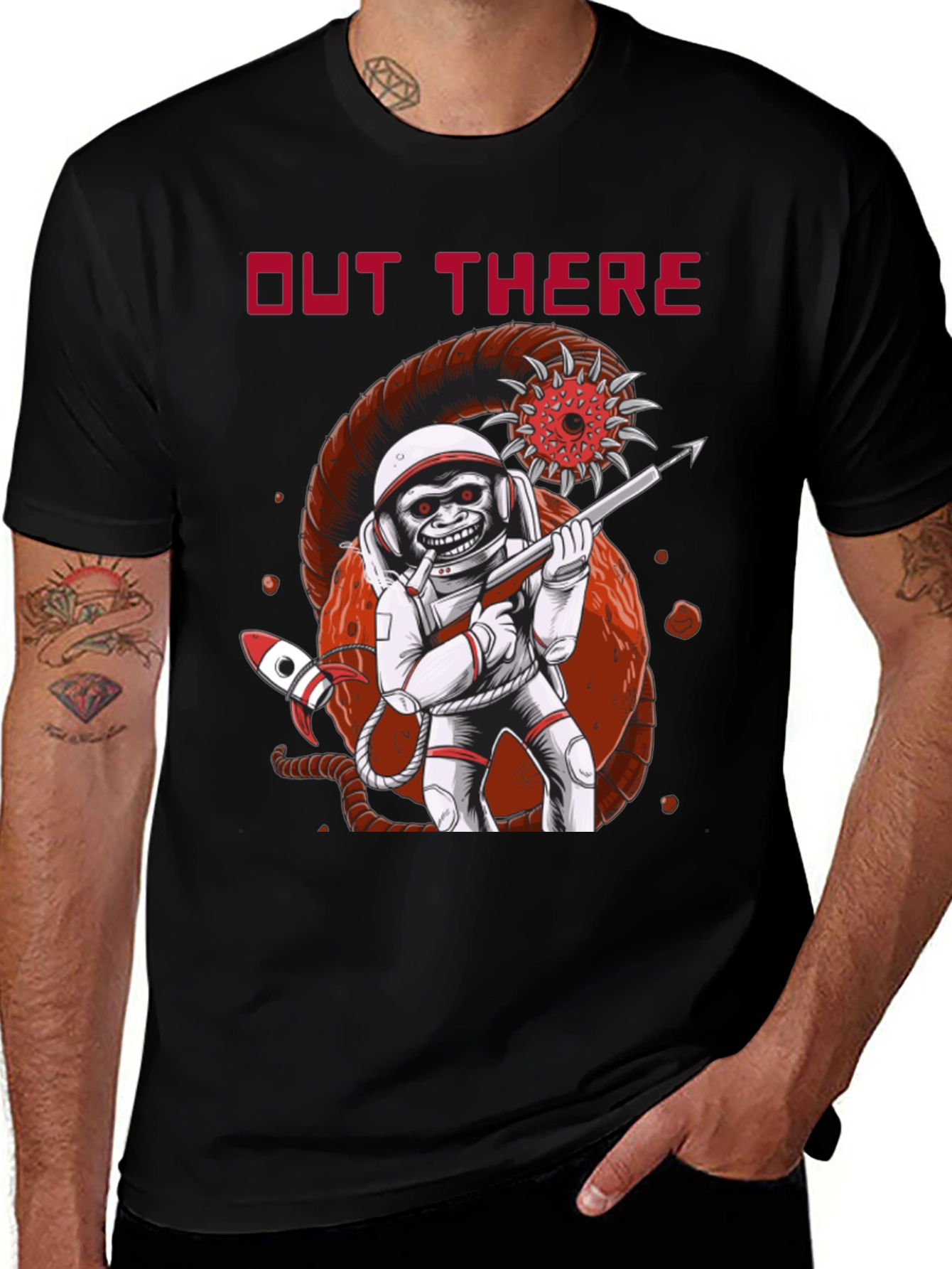 Variant 16 of Out There T-Shirt: Space Monkey Astronaut