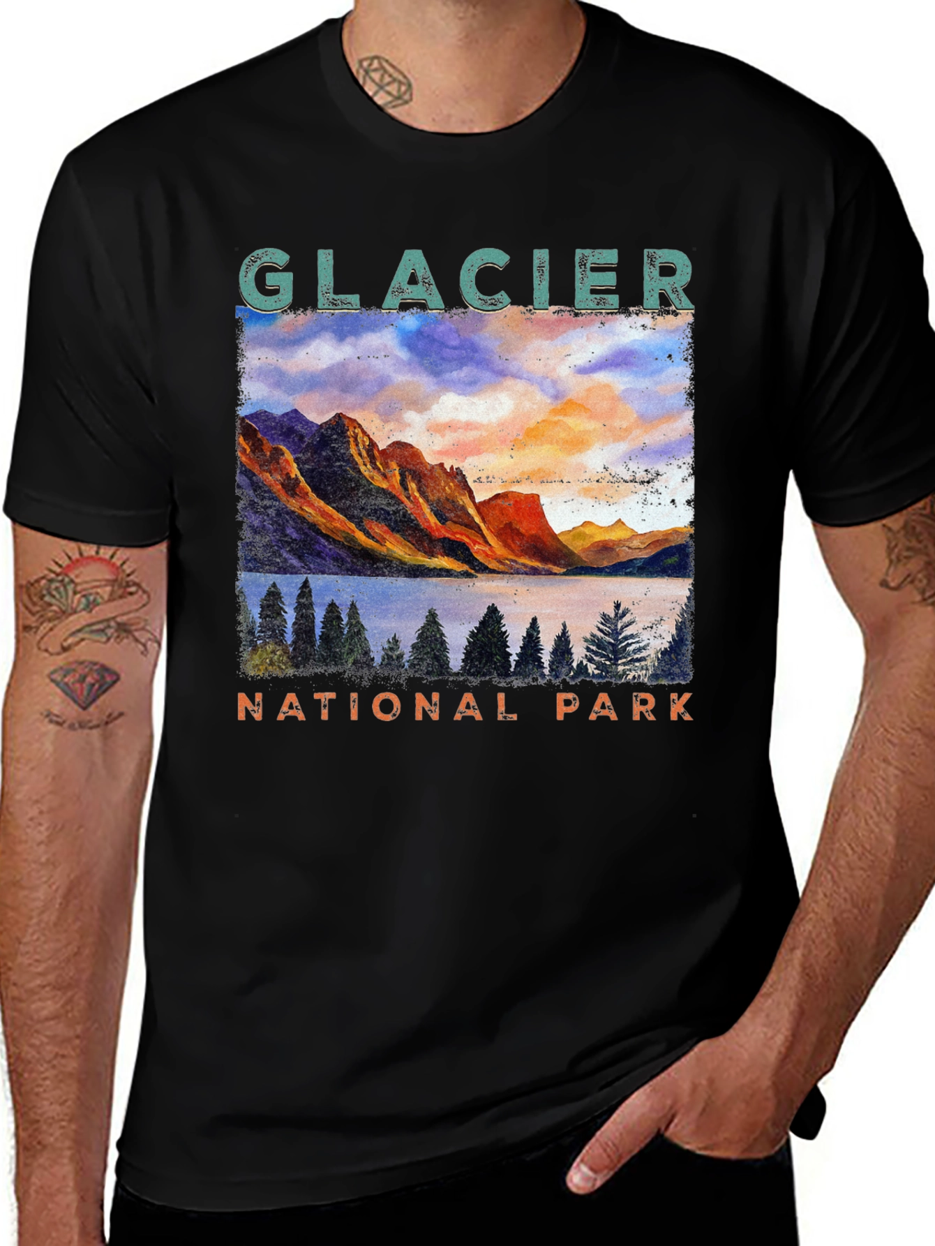 Variant 12 of Glacier National Park Graphic T-Shirt