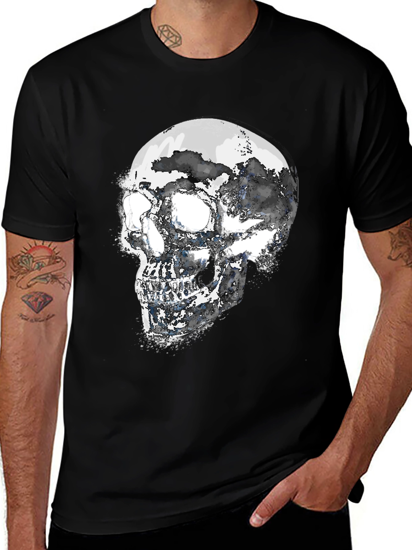 Variant 22 of Skull Graphic Black T-Shirt
