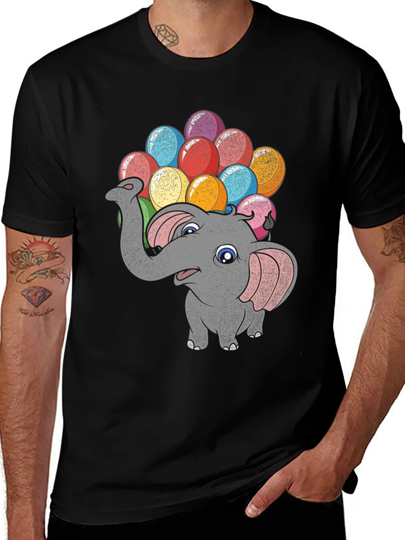 Variant 13 of Elephant Balloons Graphic Tee - Fun & Whimsical