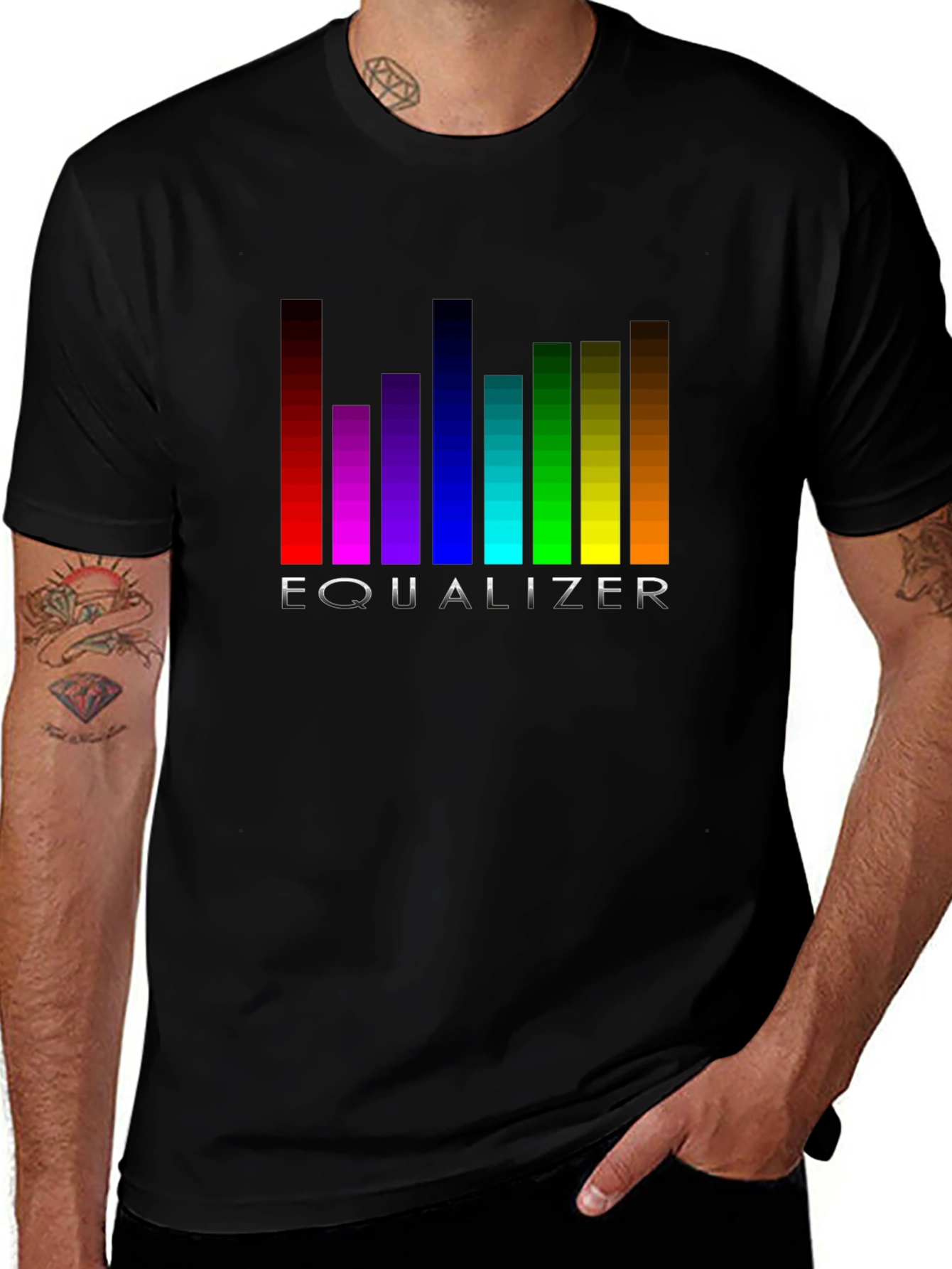 Variant 25 of Equalizer Graphic Black T-Shirt - Music Lover Tee