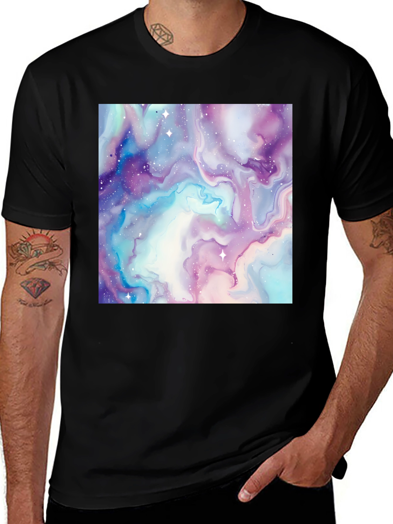 Variant 16 of Galaxy Dreams T-Shirt - Black Cotton Tee with Unique Print