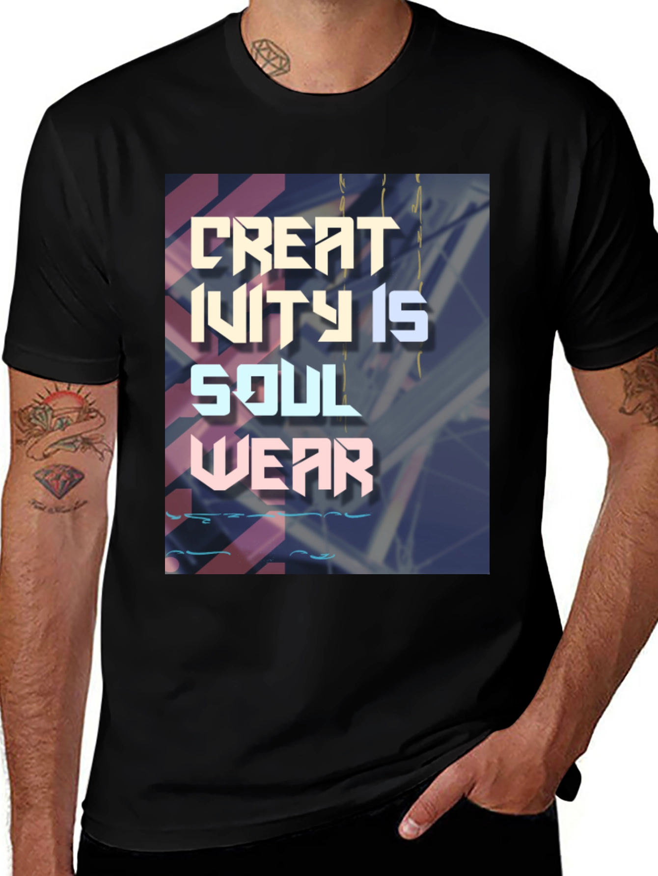 Variant 7 of Creativity Is Soul Wear Black Graphic T-Shirt