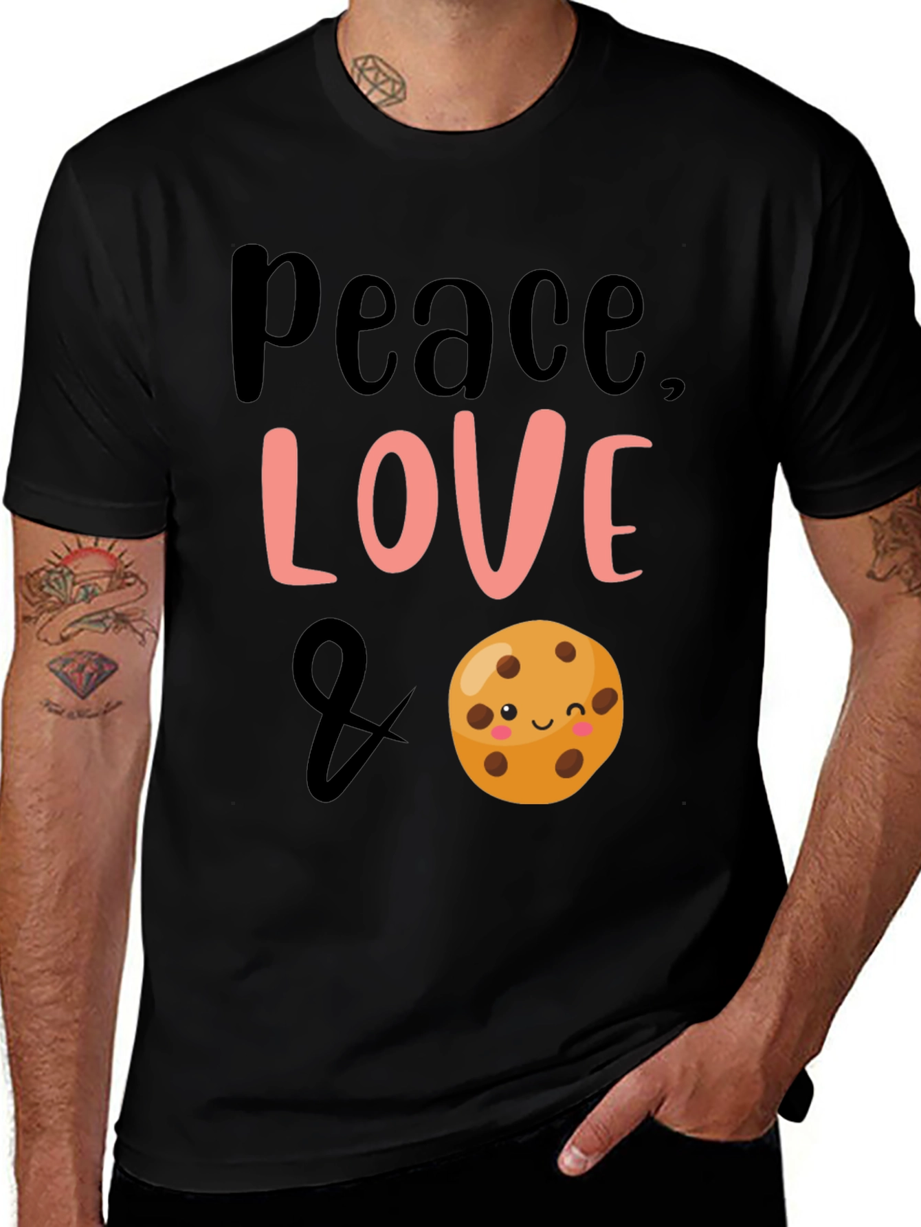Variant 18 of Peace, Love & Cookies Black Graphic Tee