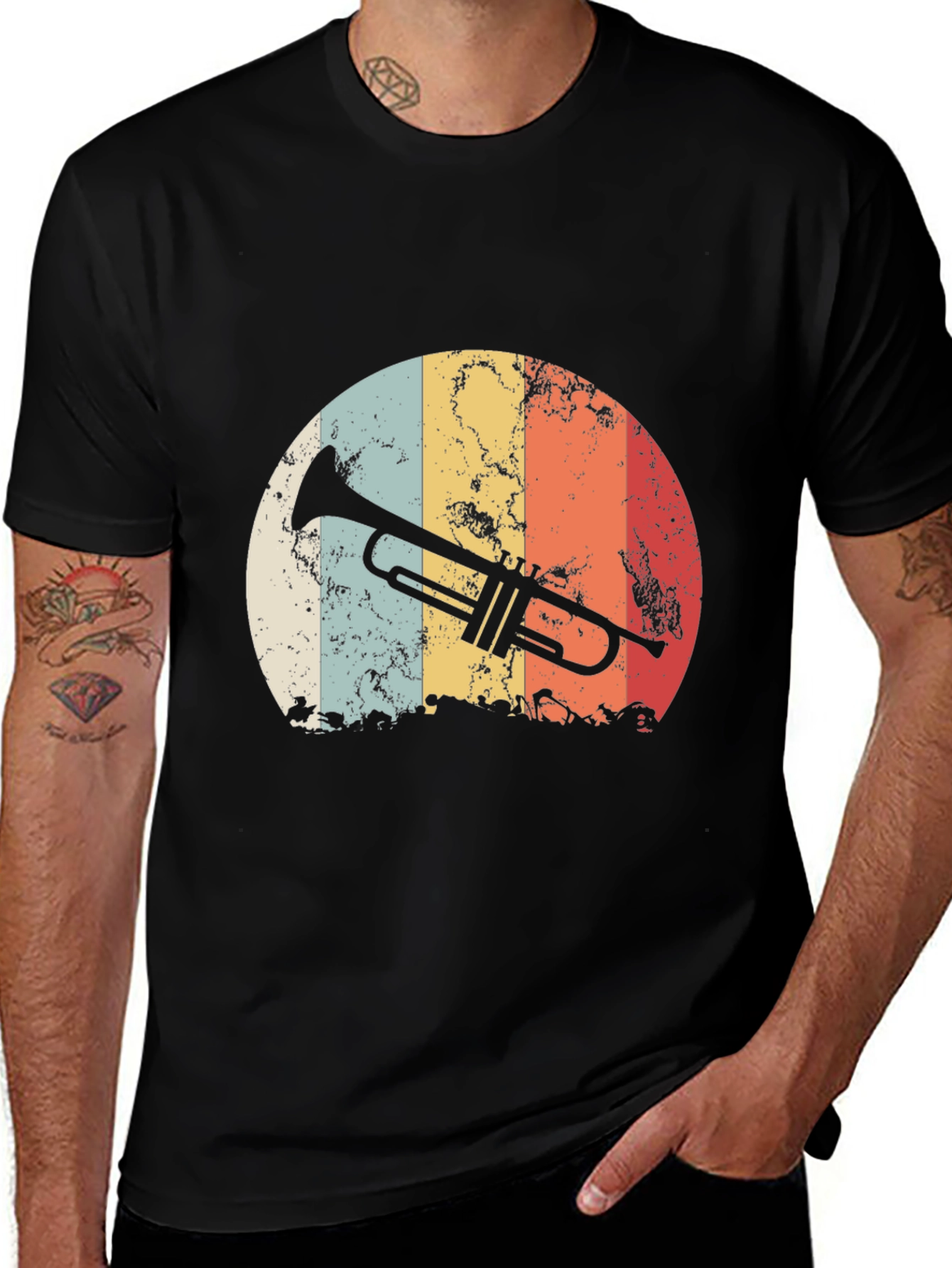 Variant 14 of Vintage Trumpet Graphic Tee - Musician's Retro Style