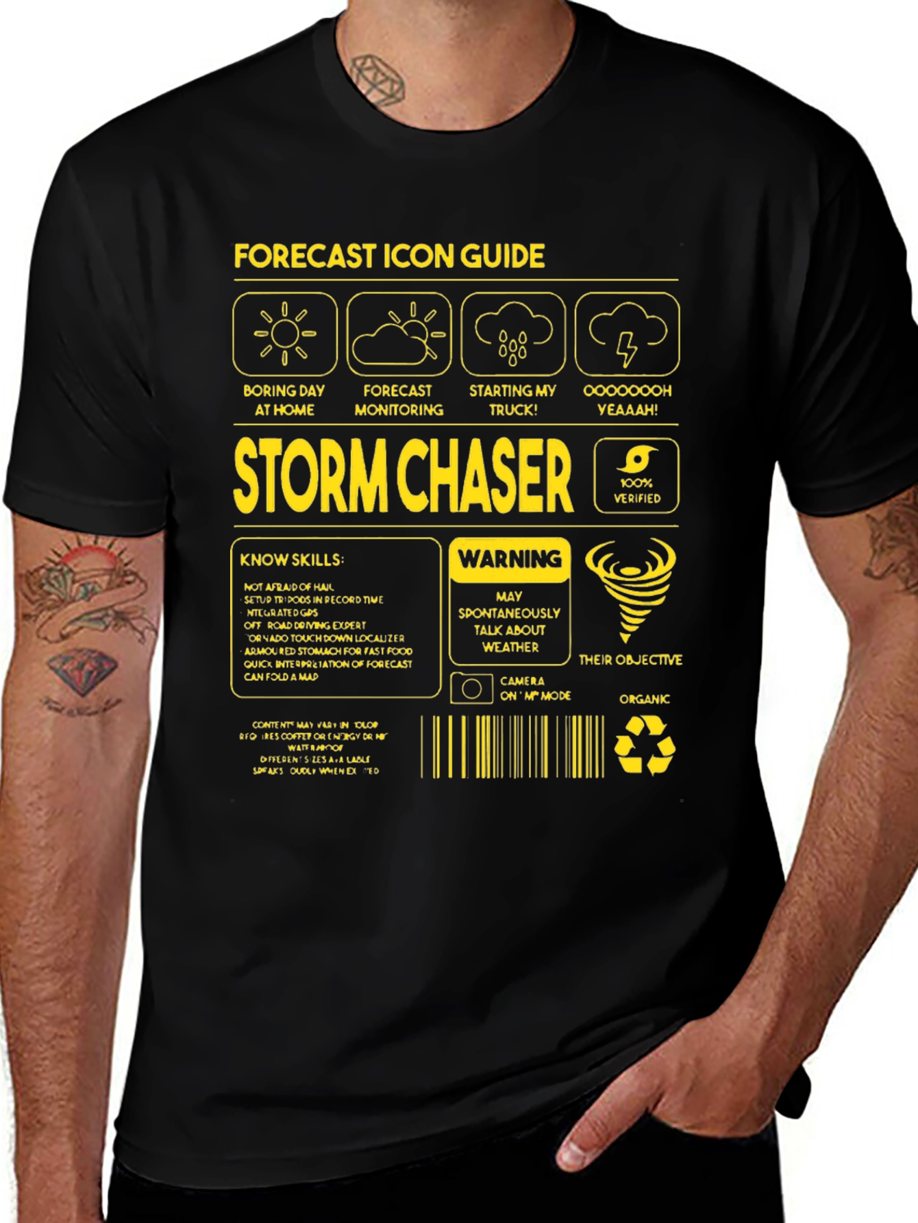 Variant 8 of Storm Chaser Forecast Icon Guide T-Shirt