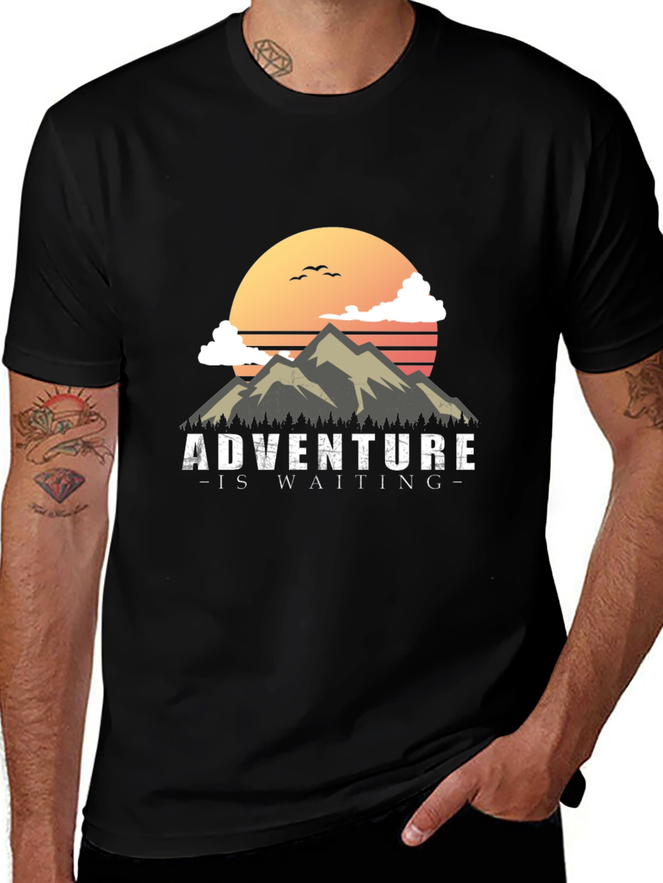 Adventure Awaits Graphic Tee - Black Mountain Shirt