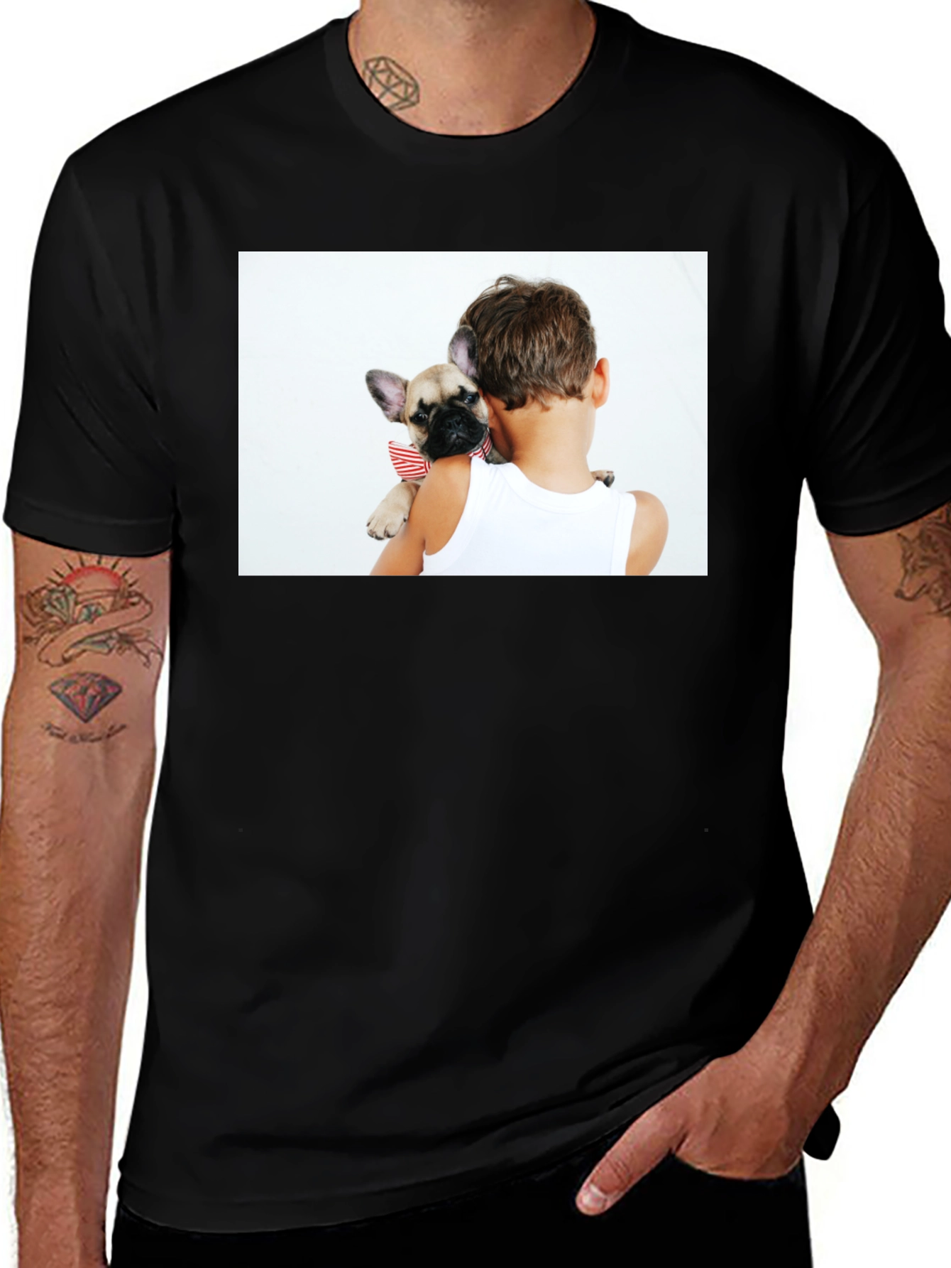 Variant 14 of Boy & Puppy Hug Graphic Tee