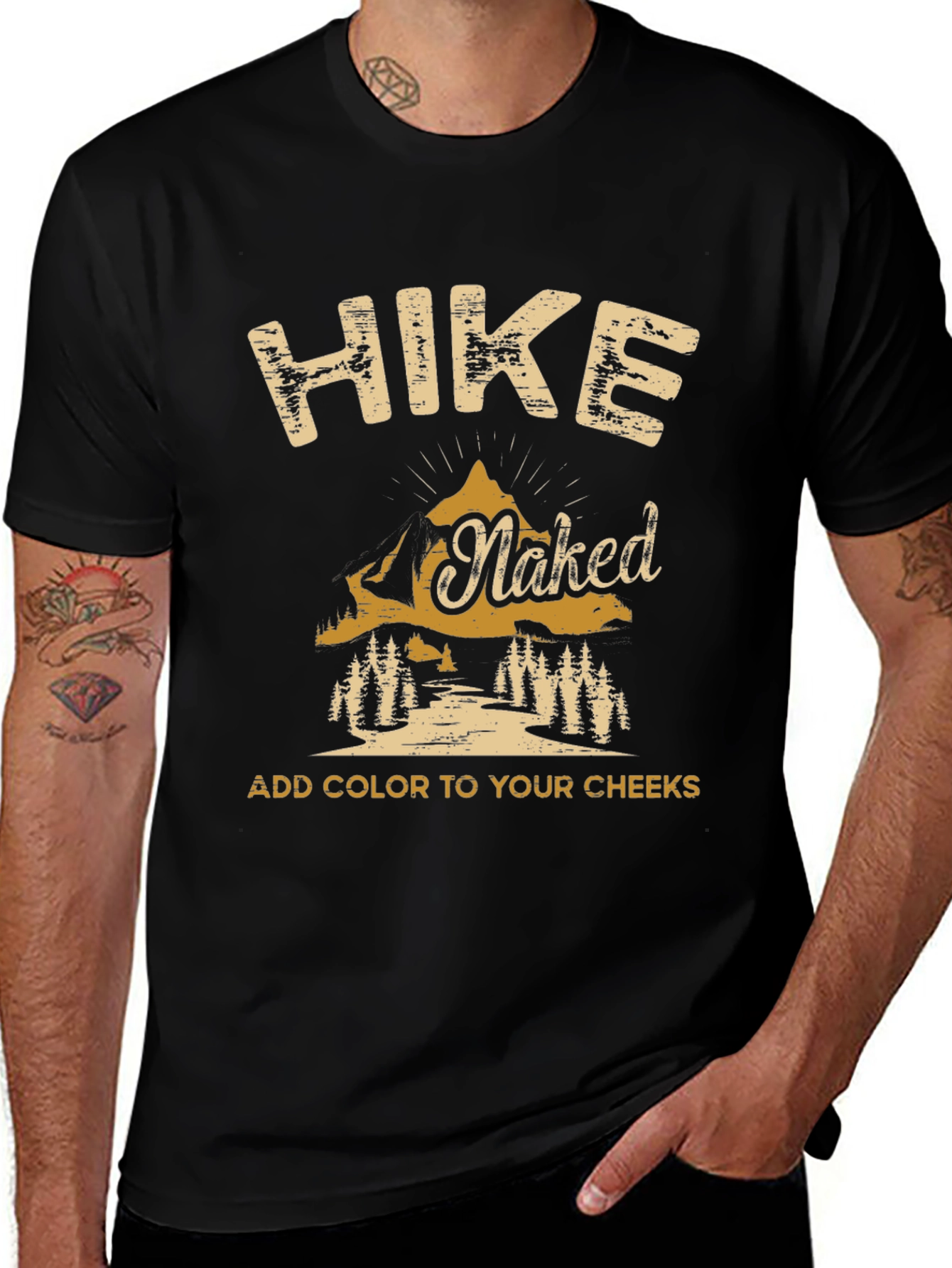 Variant 18 of Hike Naked T-Shirt: Add Color To Your Cheeks Graphic Tee