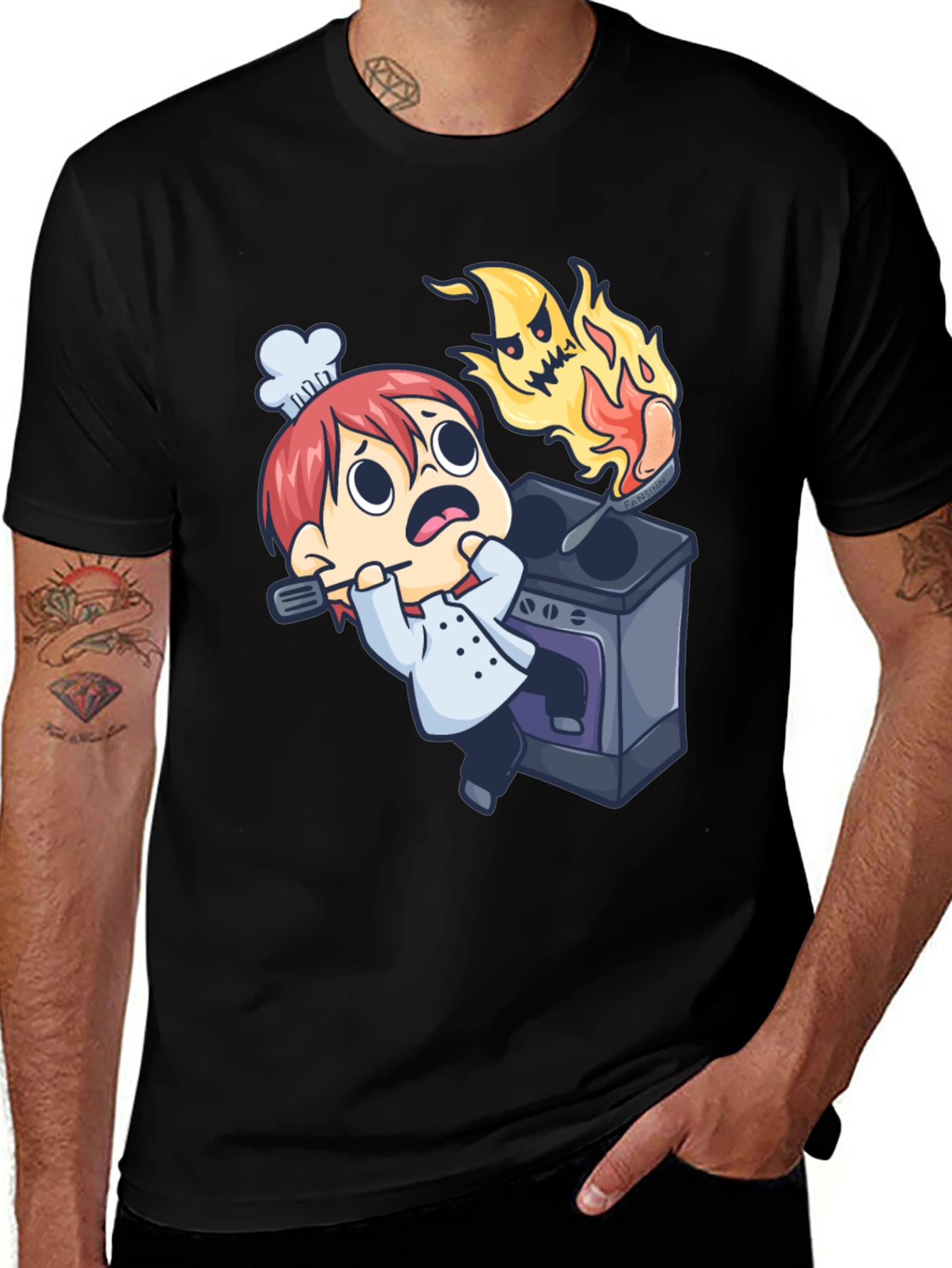 Variant 19 of Cartoon Chef Mishap Graphic Tee