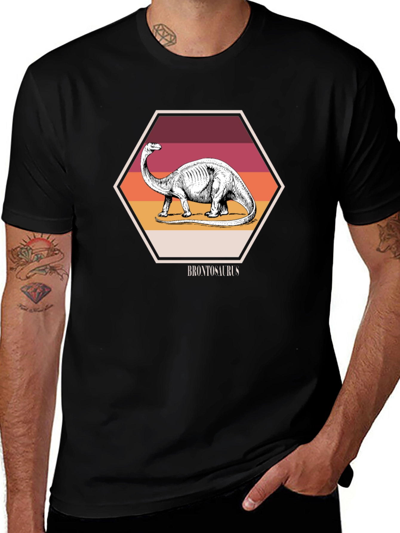 Variant 19 of Brontosaurus Dinosaur T-Shirt - Retro Style