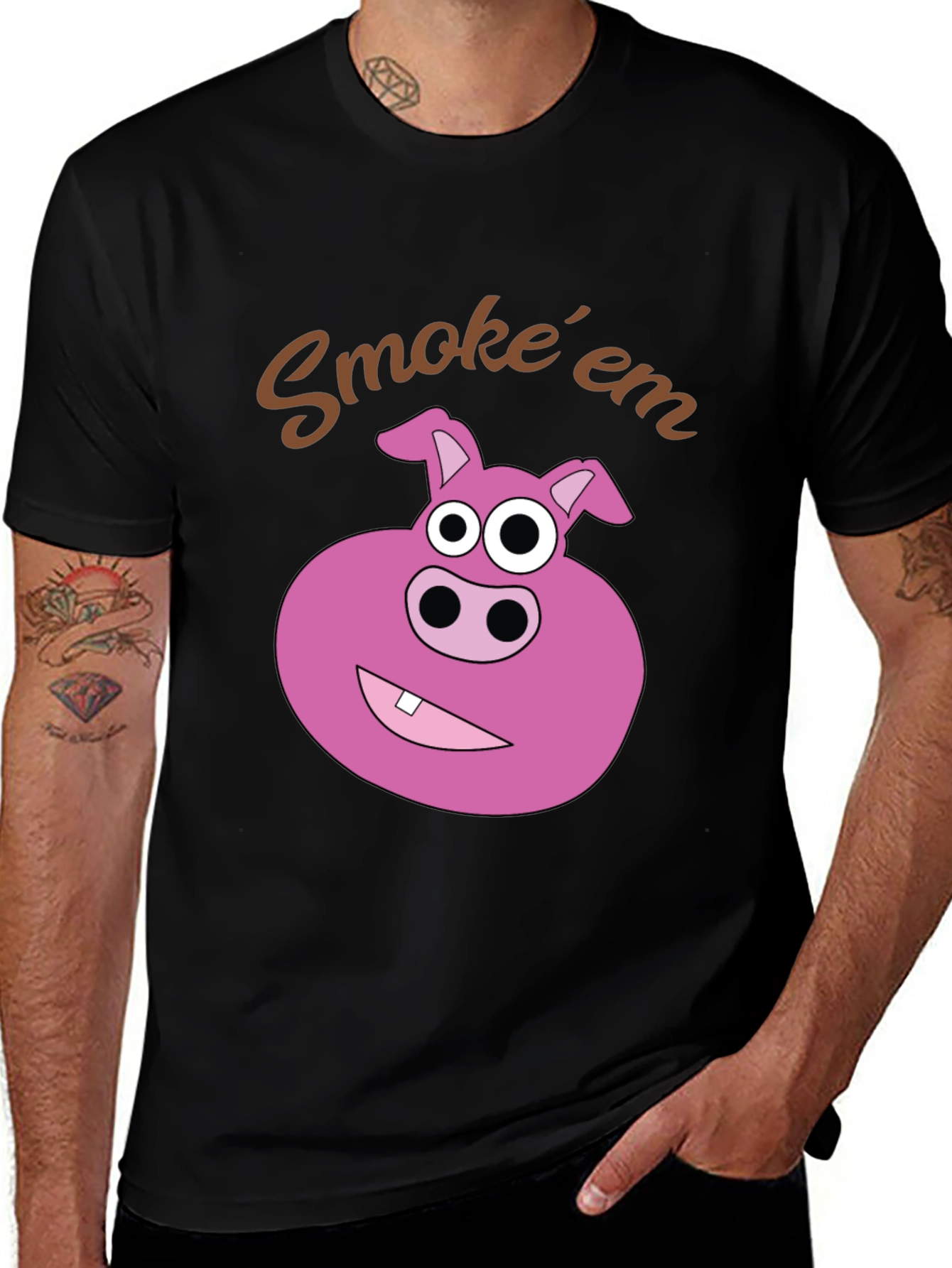 Smoke'em Pig Graphic Tee - BBQ Lover's T-Shirt