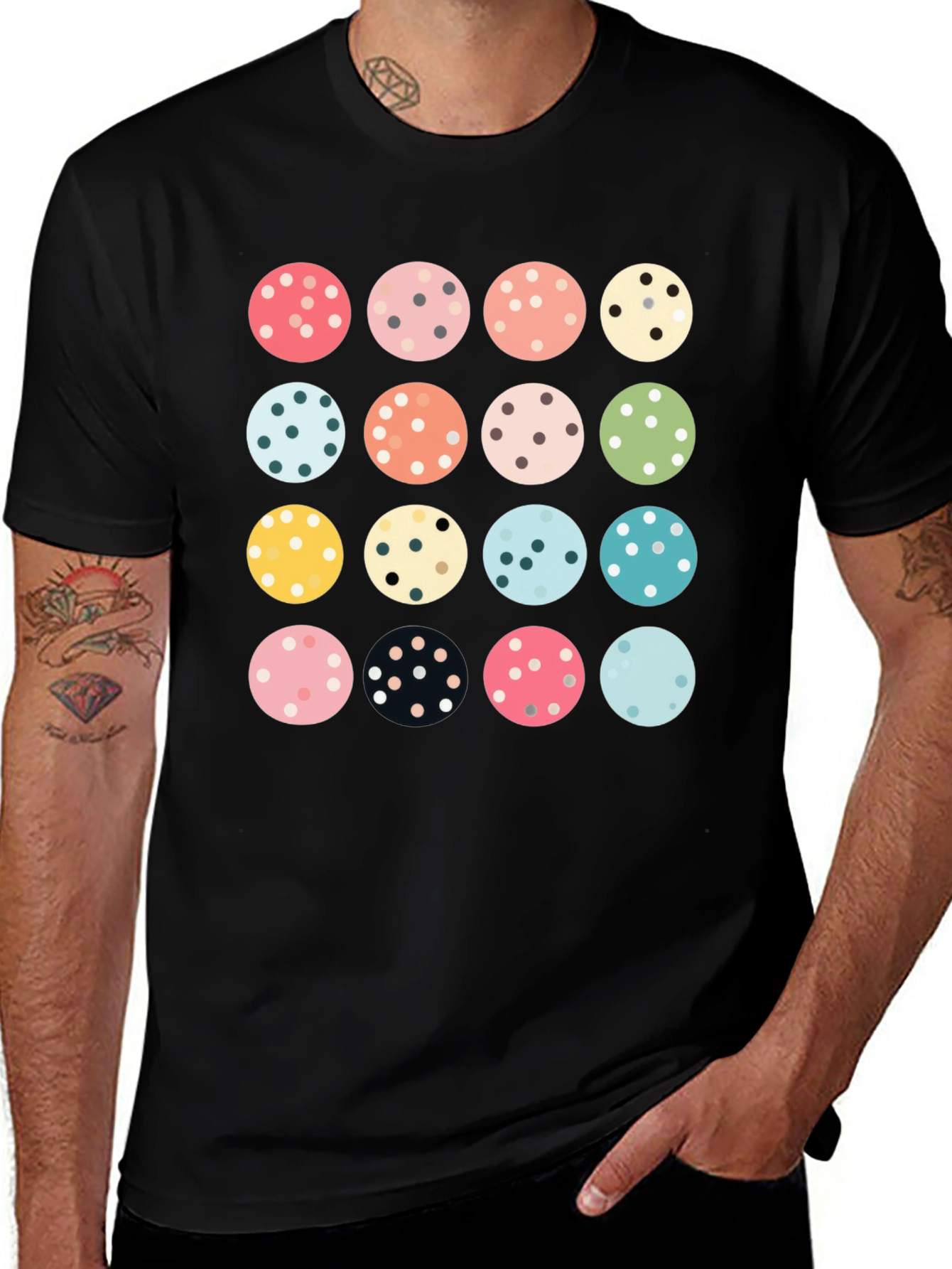 Variant 10 of Polka Dot Pattern T-Shirt - Colorful Design
