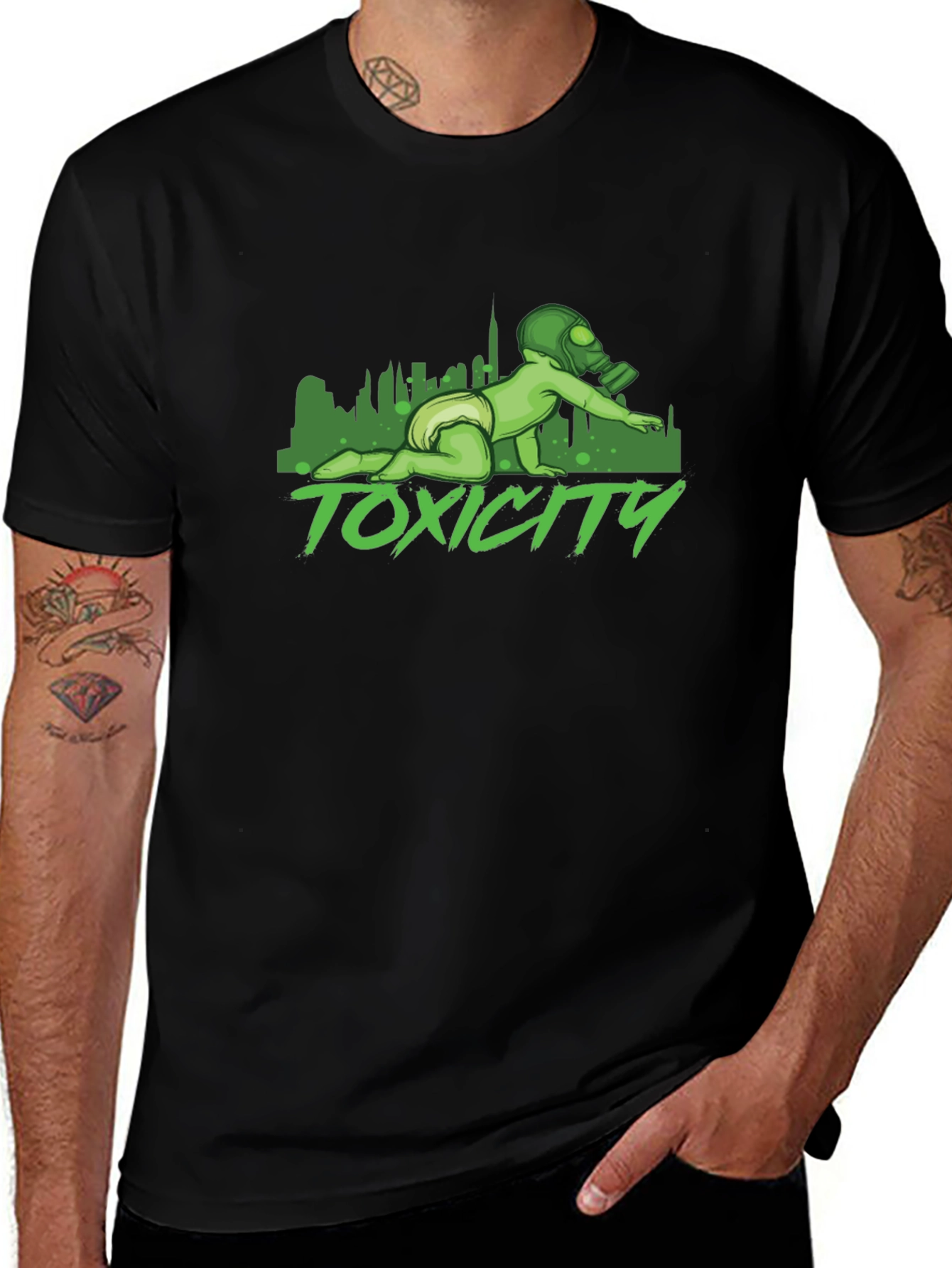 Variant 6 of Toxicity T-Shirt - Gas Mask Baby Design