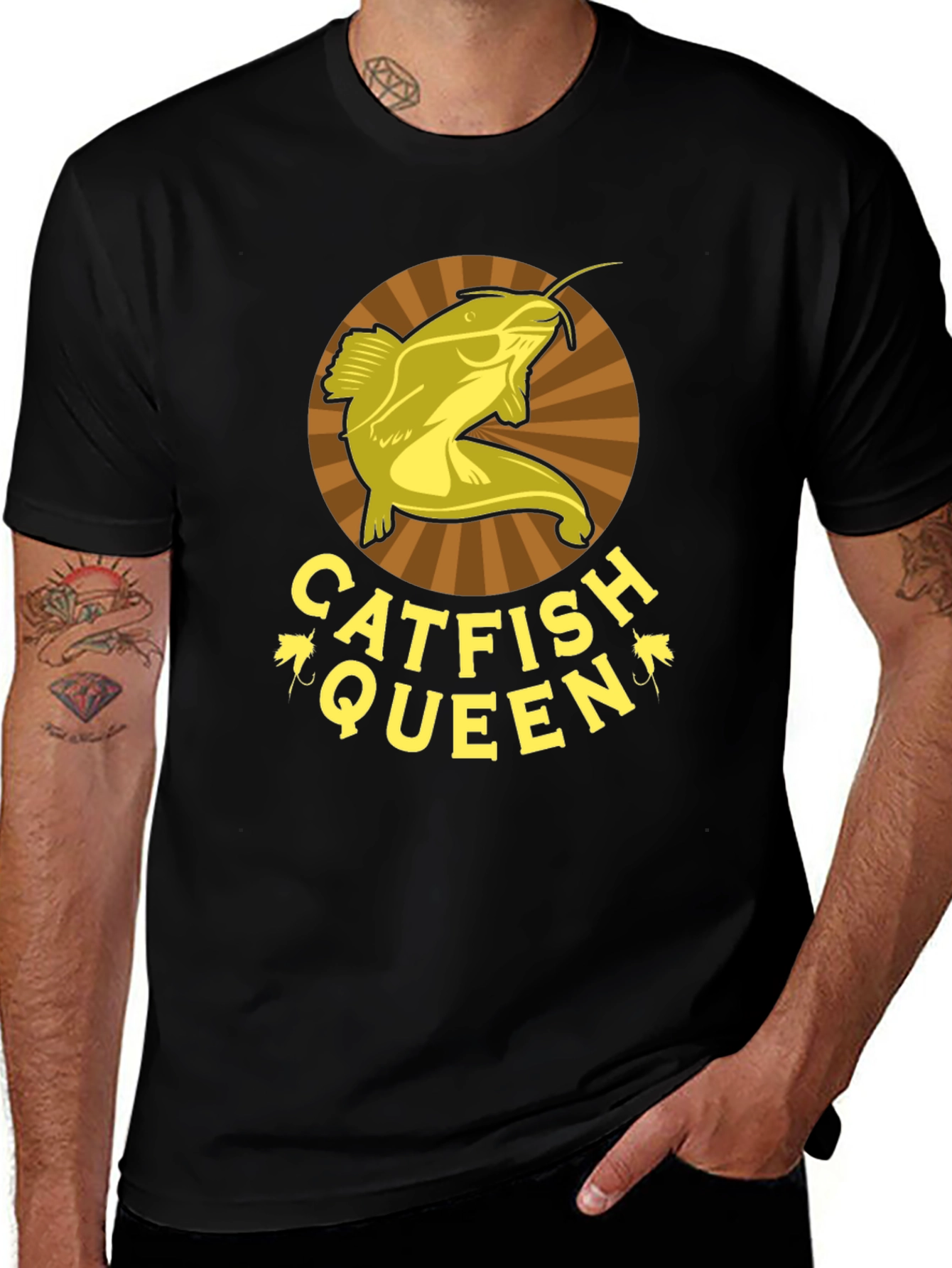 Variant 27 of Catfish Queen Graphic T-Shirt - Fishing Humor Tee