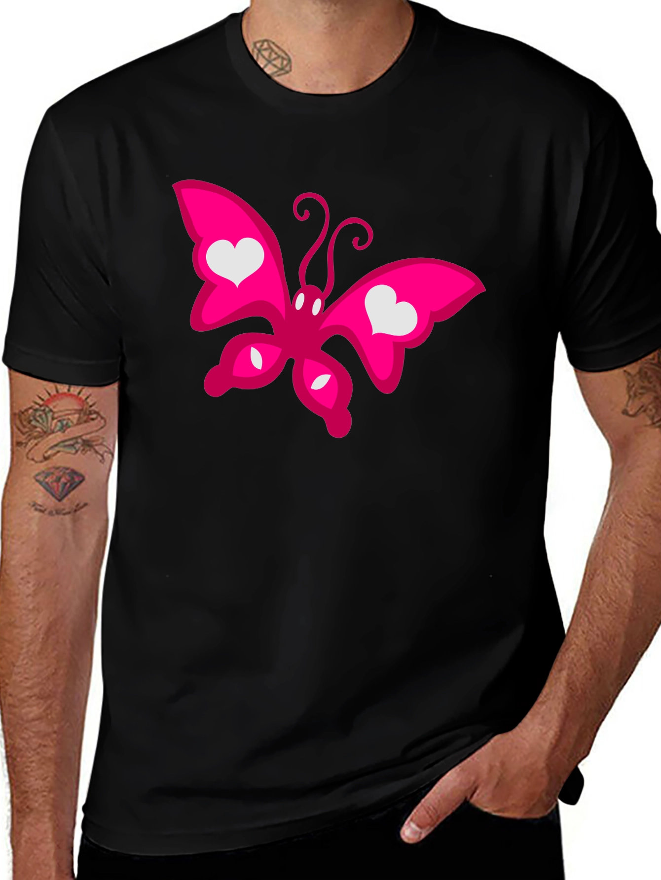 Pink Butterfly Heart T-Shirt