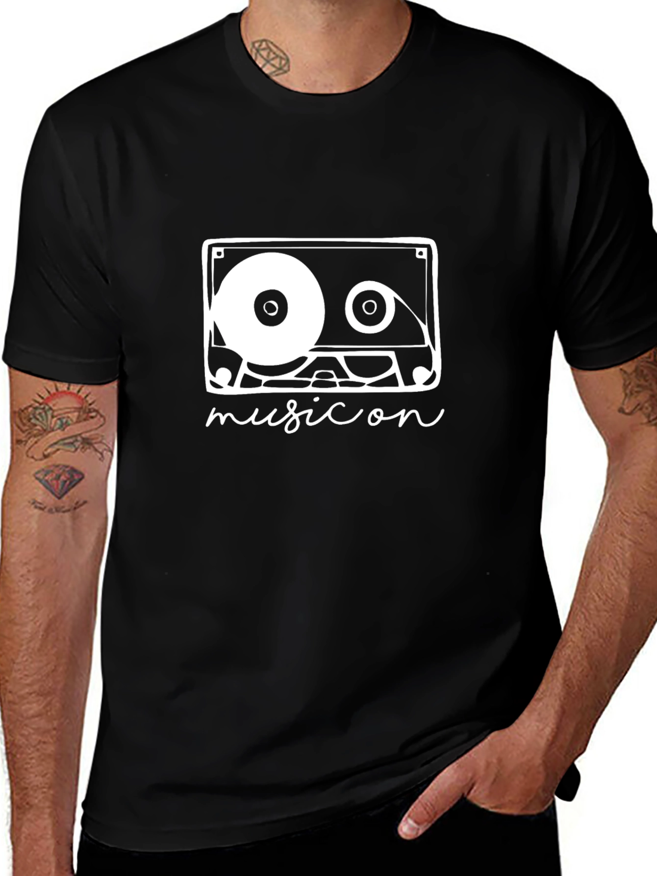 Variant 8 of Music Cassette Graphic Tee - Retro Style