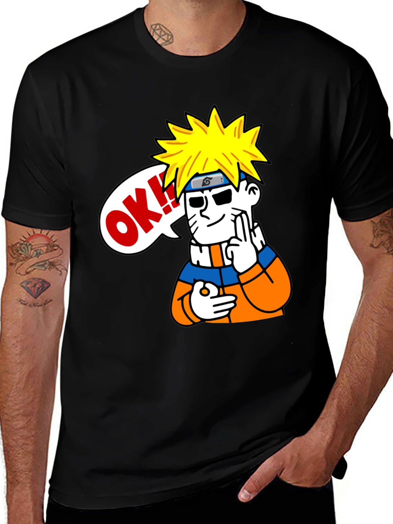 Naruto "OK" Black T-Shirt