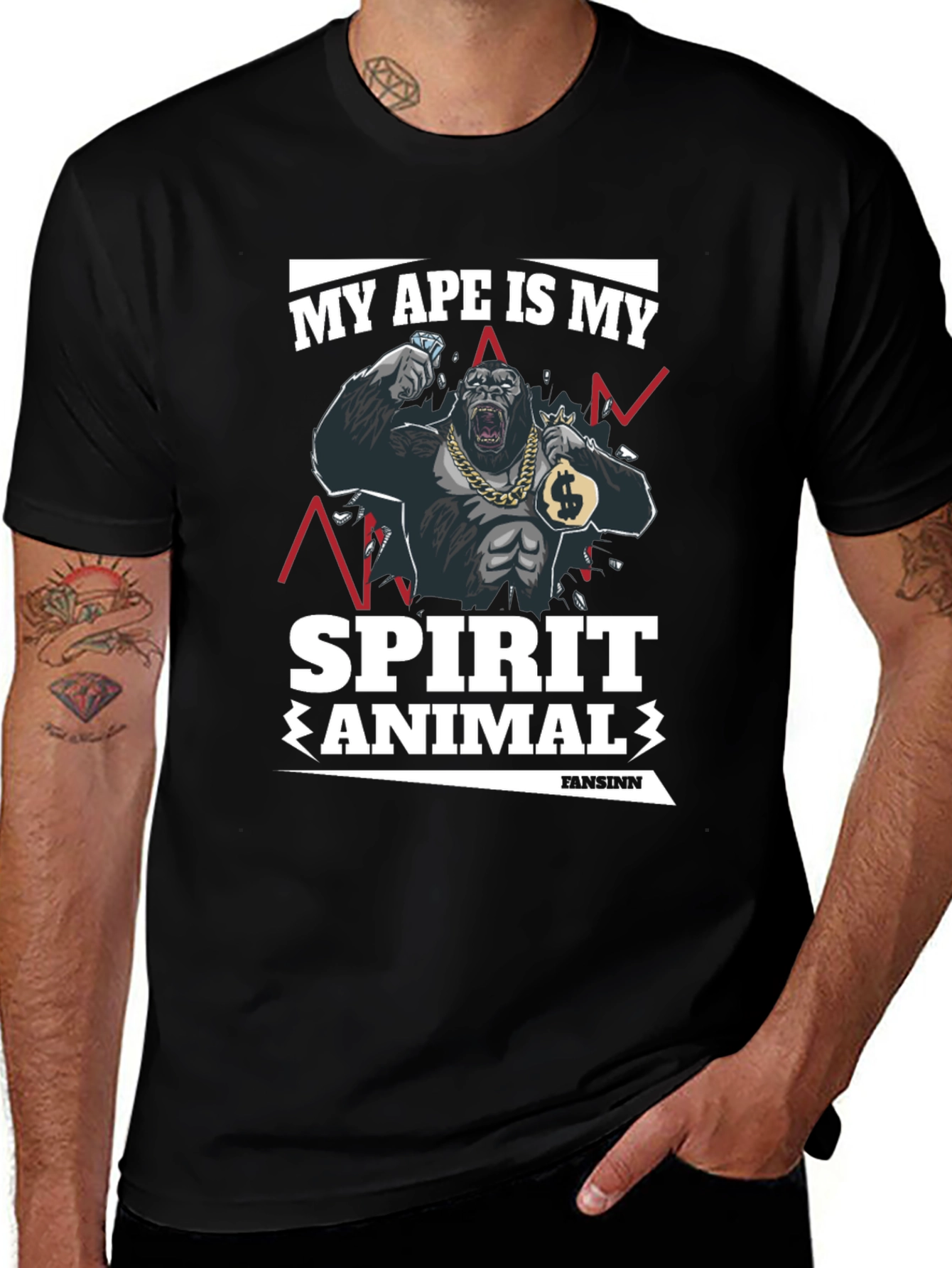 Variant 4 of Ape Spirit Animal Graphic T-Shirt