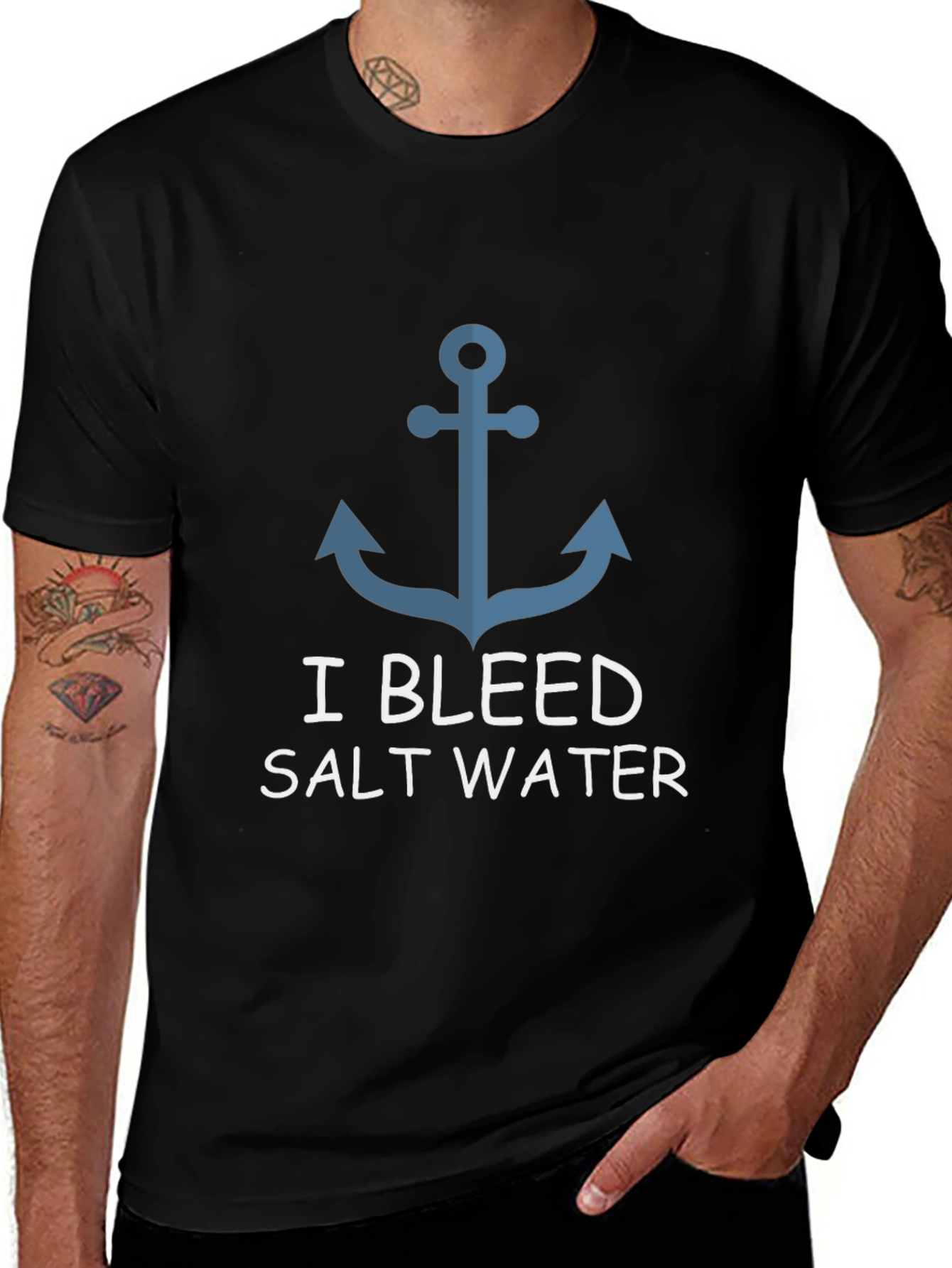 Variant 23 of I Bleed Salt Water Anchor Graphic T-Shirt