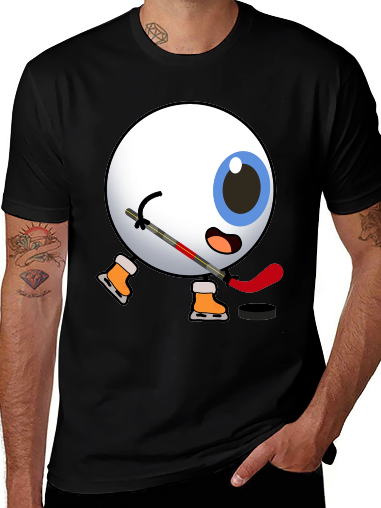Variant 18 of Eyeball Hockey Player Graphic T-Shirt