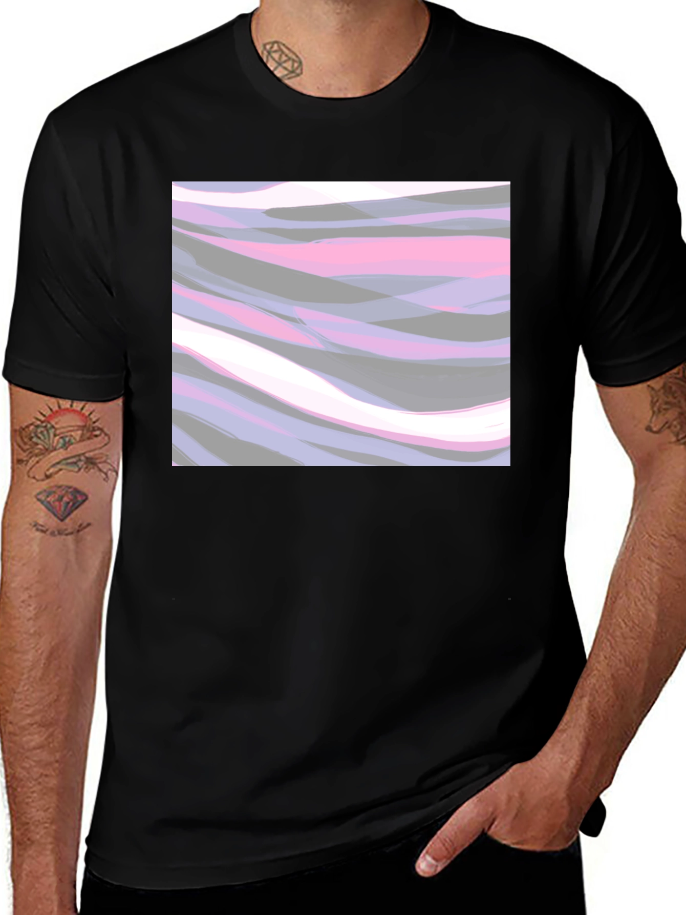 Variant 7 of Abstract Waves Graphic Tee - Stylish Casual Wear